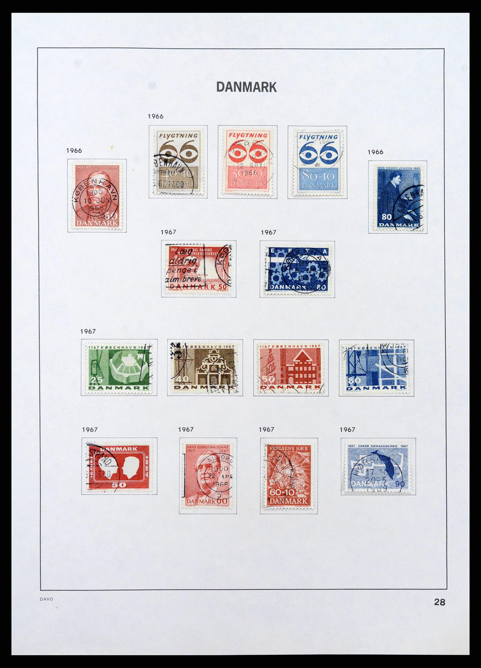 38719 0030 - Postzegelverzameling 38719 Denemarken 1851-2002.