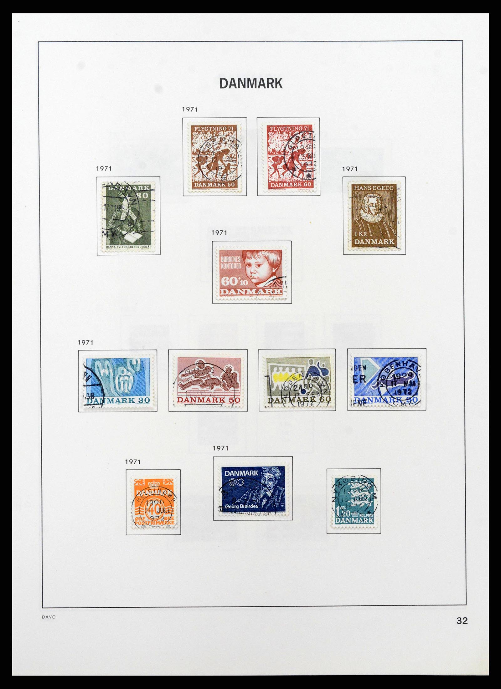 38719 0037 - Postzegelverzameling 38719 Denemarken 1851-2002.