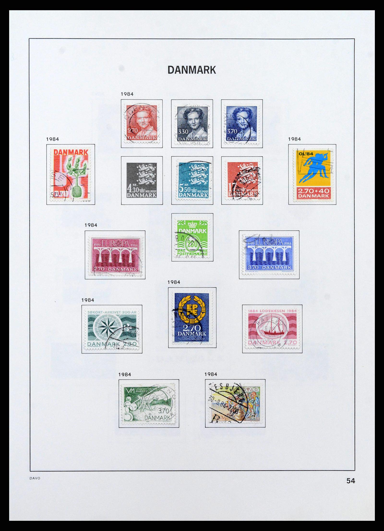 38719 0059 - Postzegelverzameling 38719 Denemarken 1851-2002.