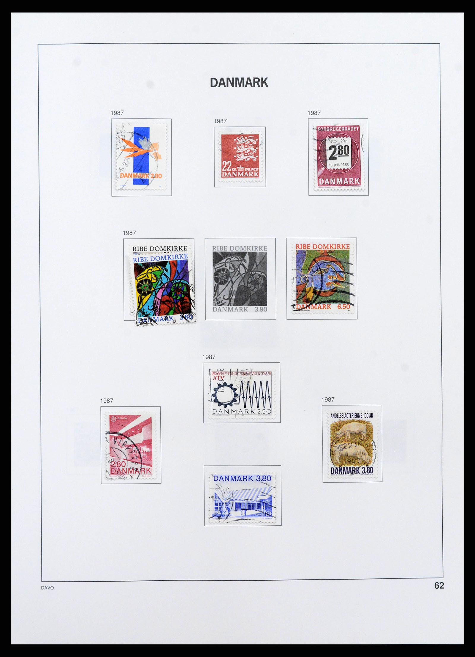 38719 0067 - Postzegelverzameling 38719 Denemarken 1851-2002.