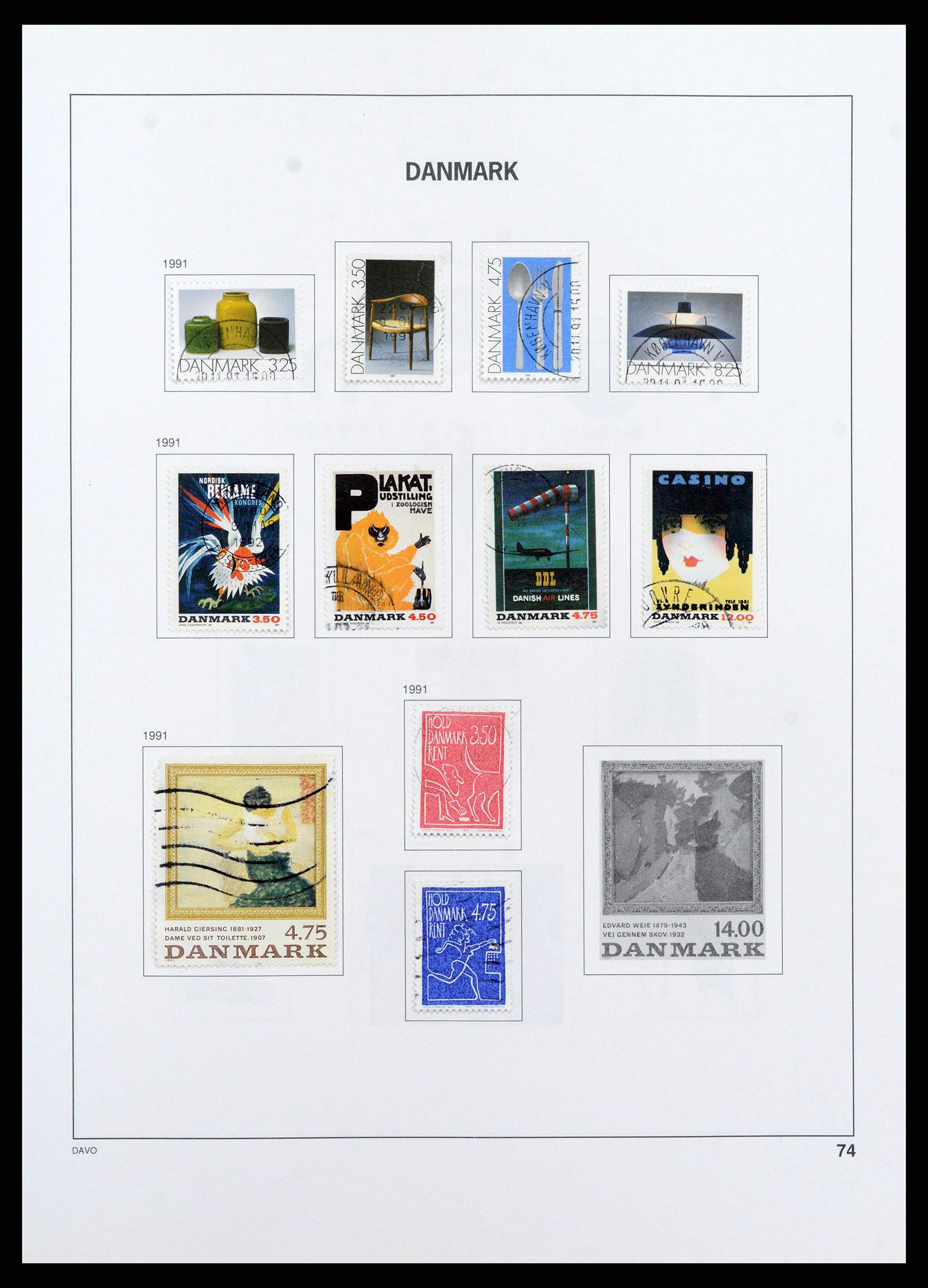 38719 0079 - Postzegelverzameling 38719 Denemarken 1851-2002.