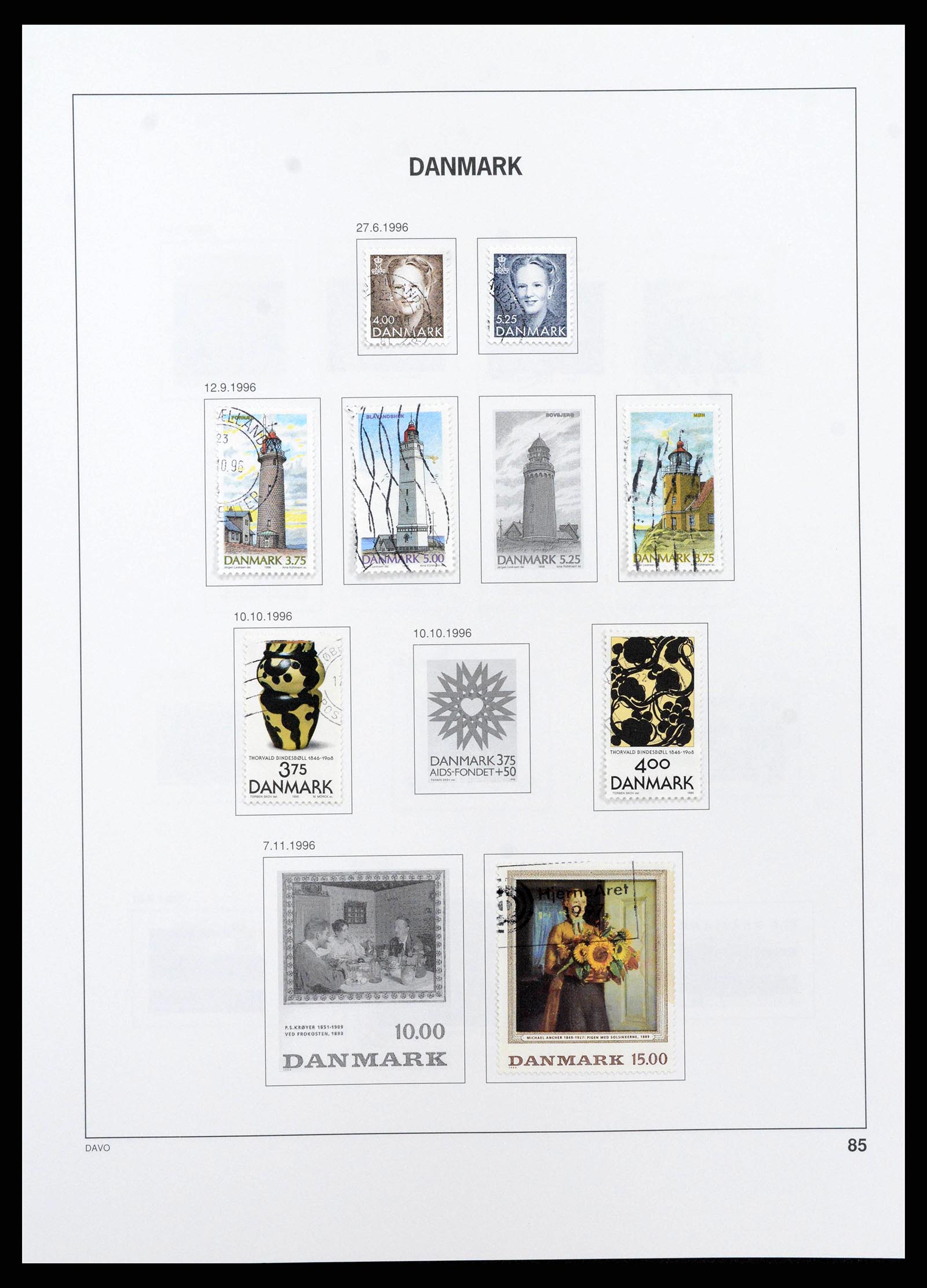 38719 0090 - Postzegelverzameling 38719 Denemarken 1851-2002.