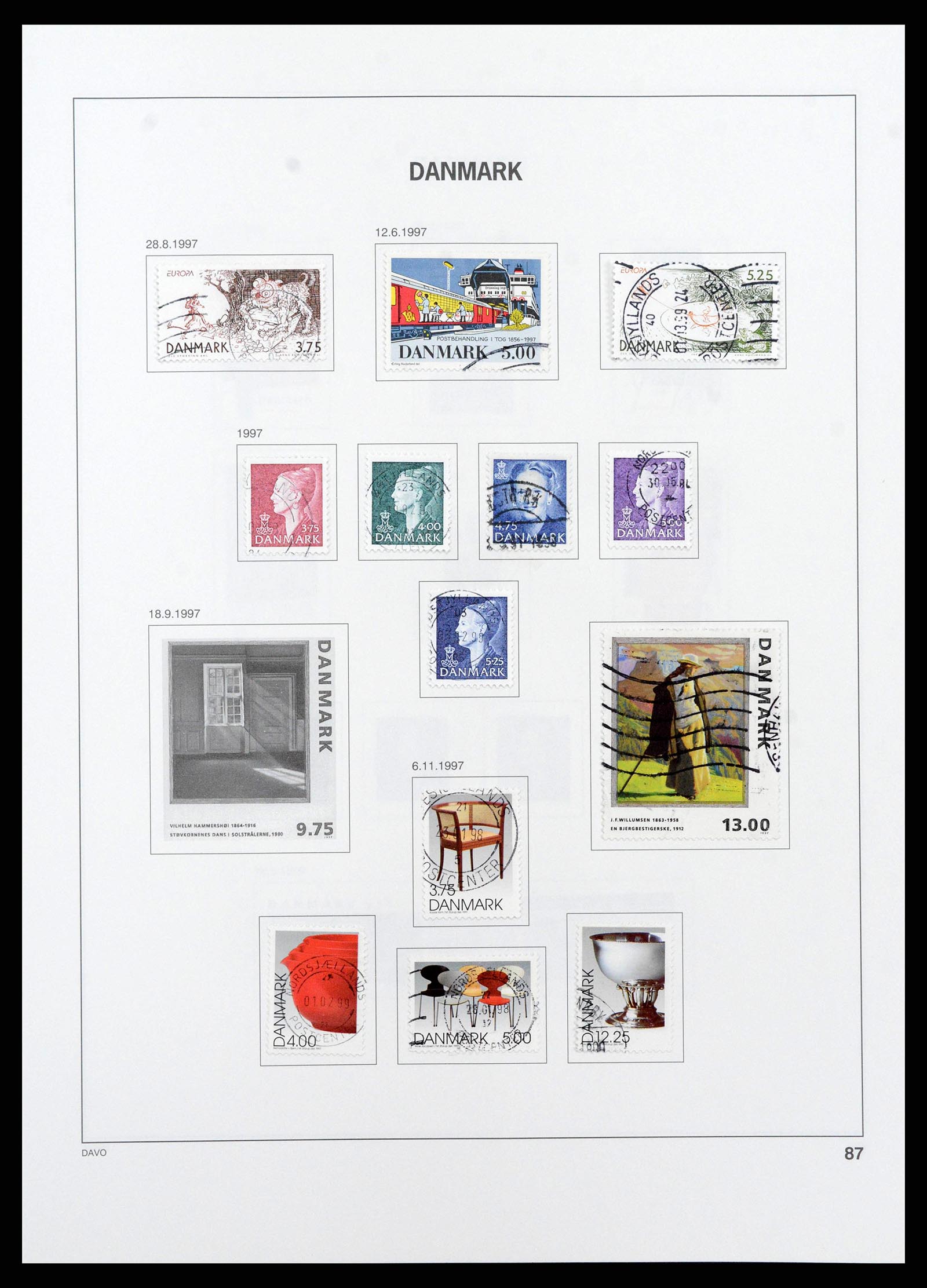 38719 0092 - Postzegelverzameling 38719 Denemarken 1851-2002.
