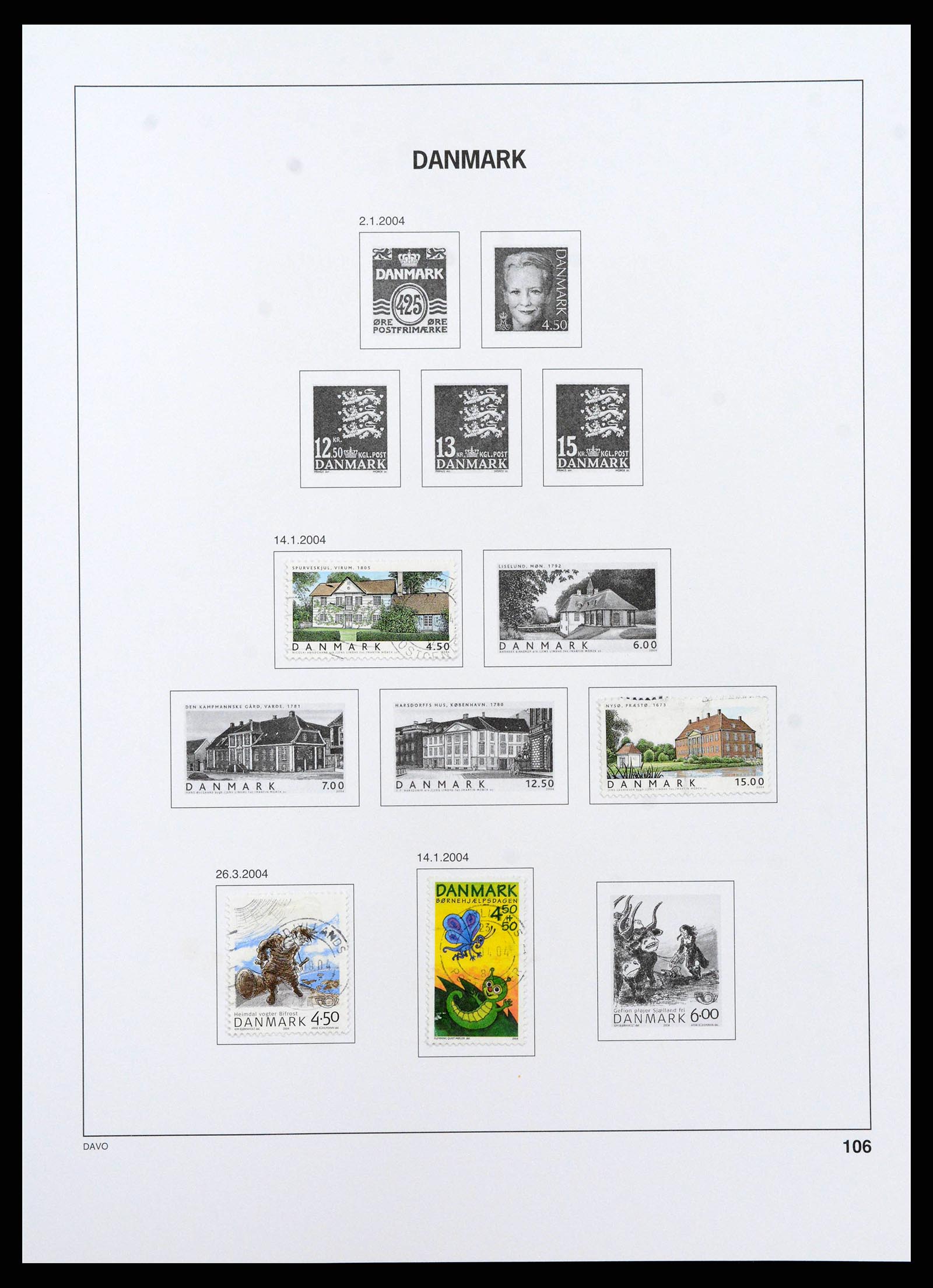 38719 0109 - Postzegelverzameling 38719 Denemarken 1851-2002.