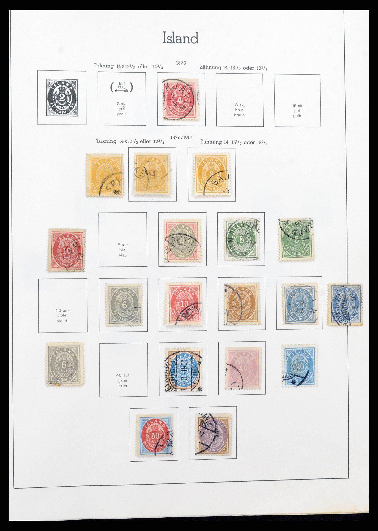 38722 0001 - Stamp collection 38722 Iceland 1873-1989.