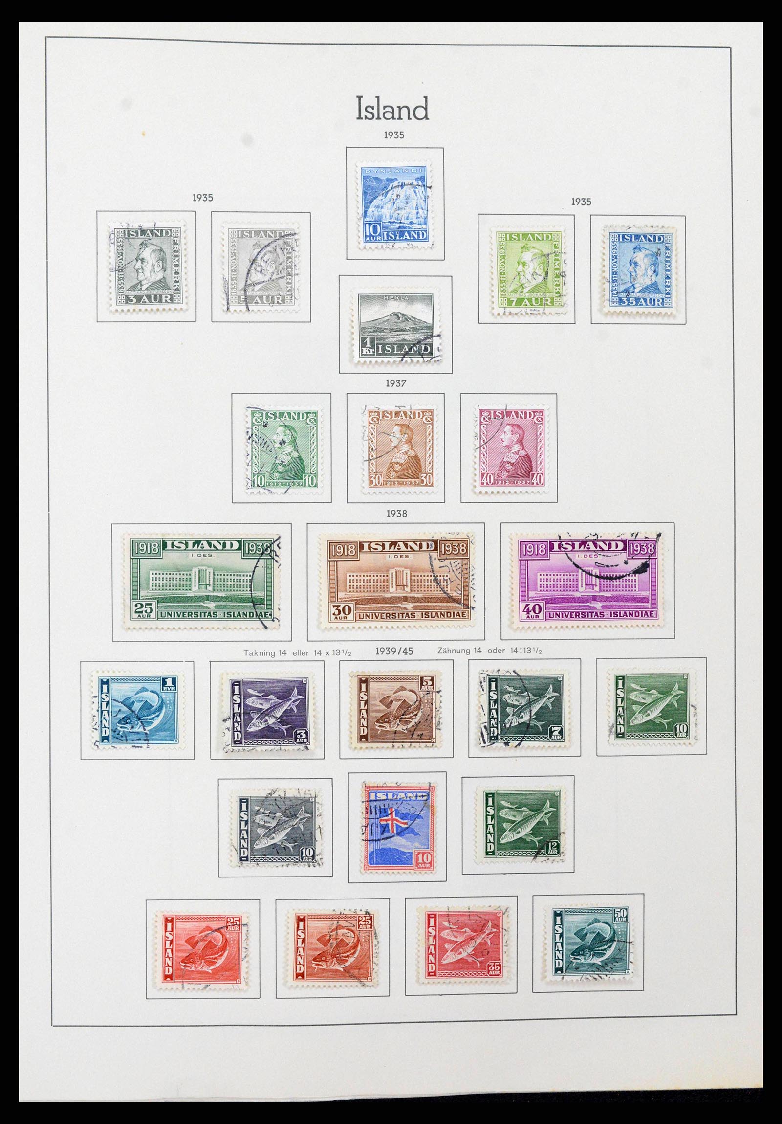 38722 0013 - Stamp collection 38722 Iceland 1873-1989.