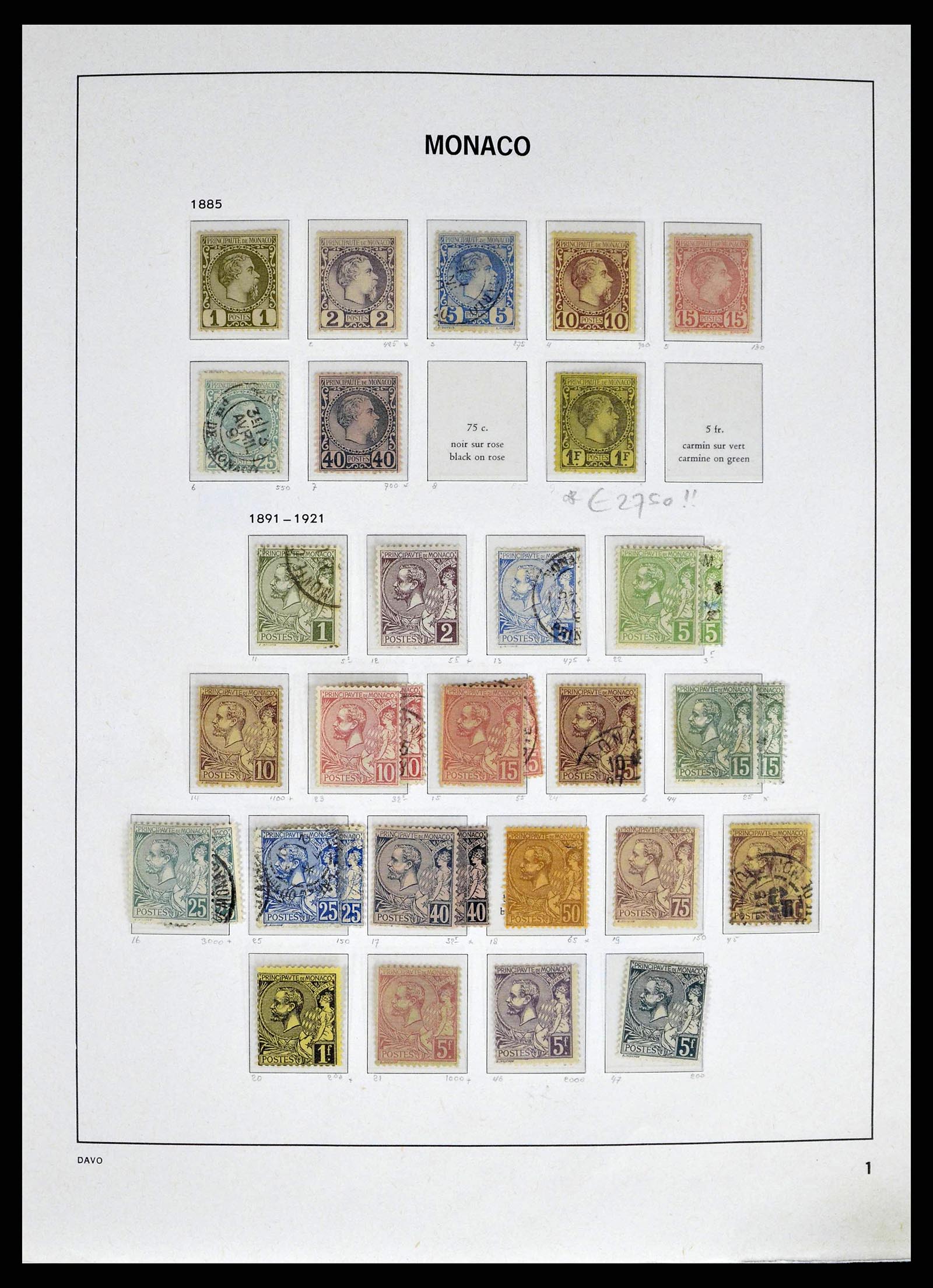 38725 0001 - Stamp collection 38725 Monaco 1885-1997.
