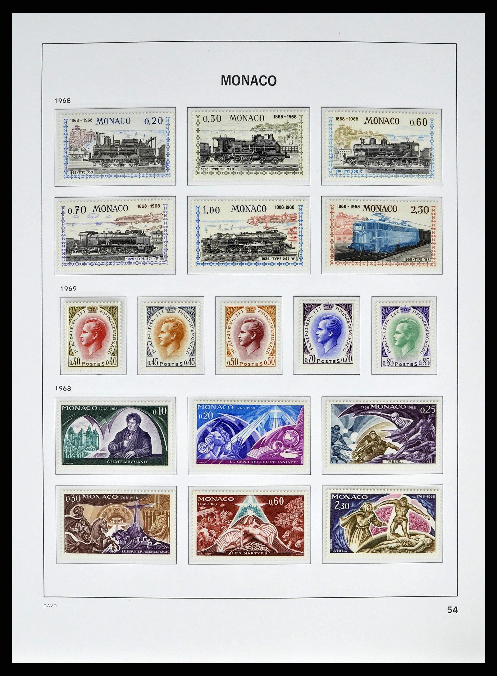 38725 0054 - Stamp collection 38725 Monaco 1885-1997.