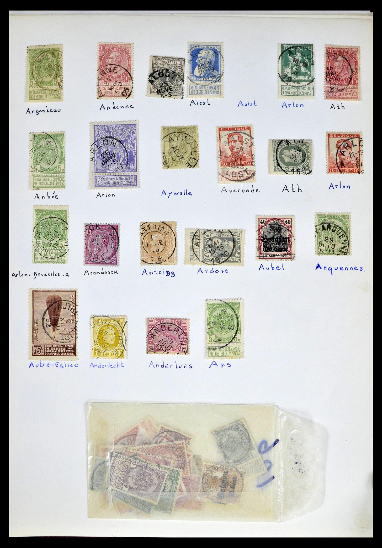 38729 0001 - Stamp collection 38729 Belgium cancels 1849-1950.