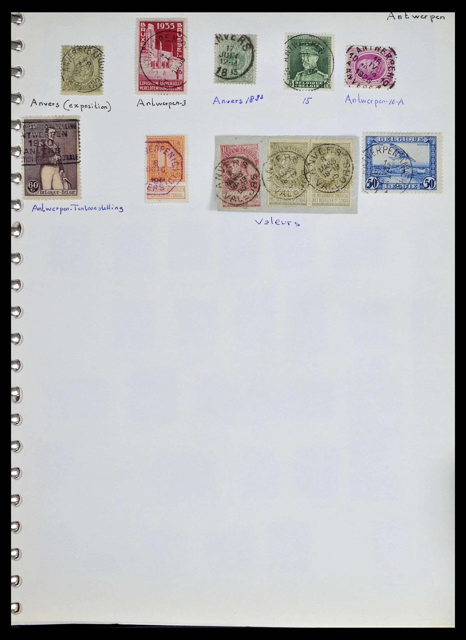38729 0003 - Postzegelverzameling 38729 België stempels 1849-1950.