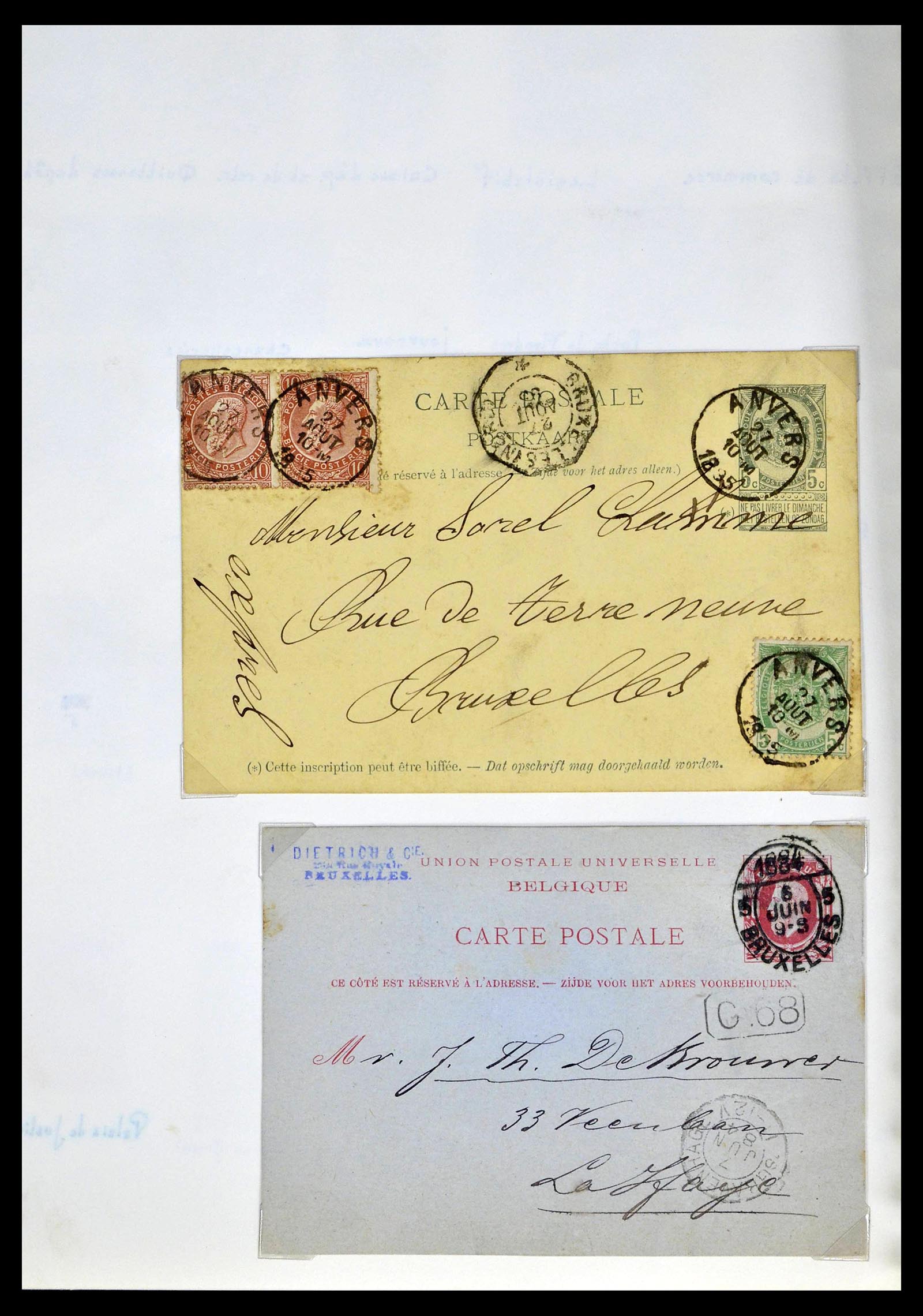 38729 0008 - Stamp collection 38729 Belgium cancels 1849-1950.