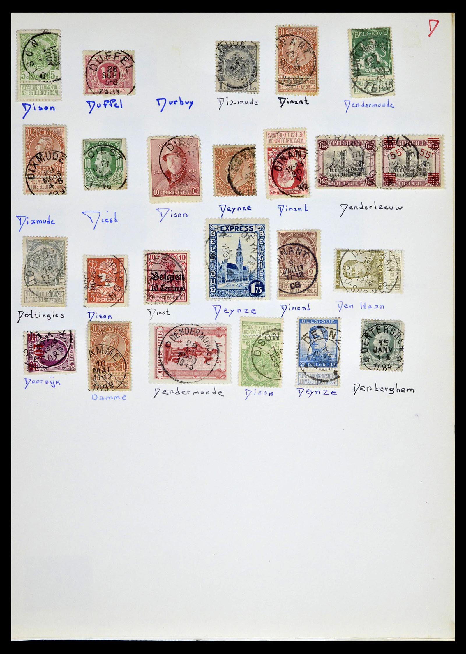 38729 0013 - Stamp collection 38729 Belgium cancels 1849-1950.
