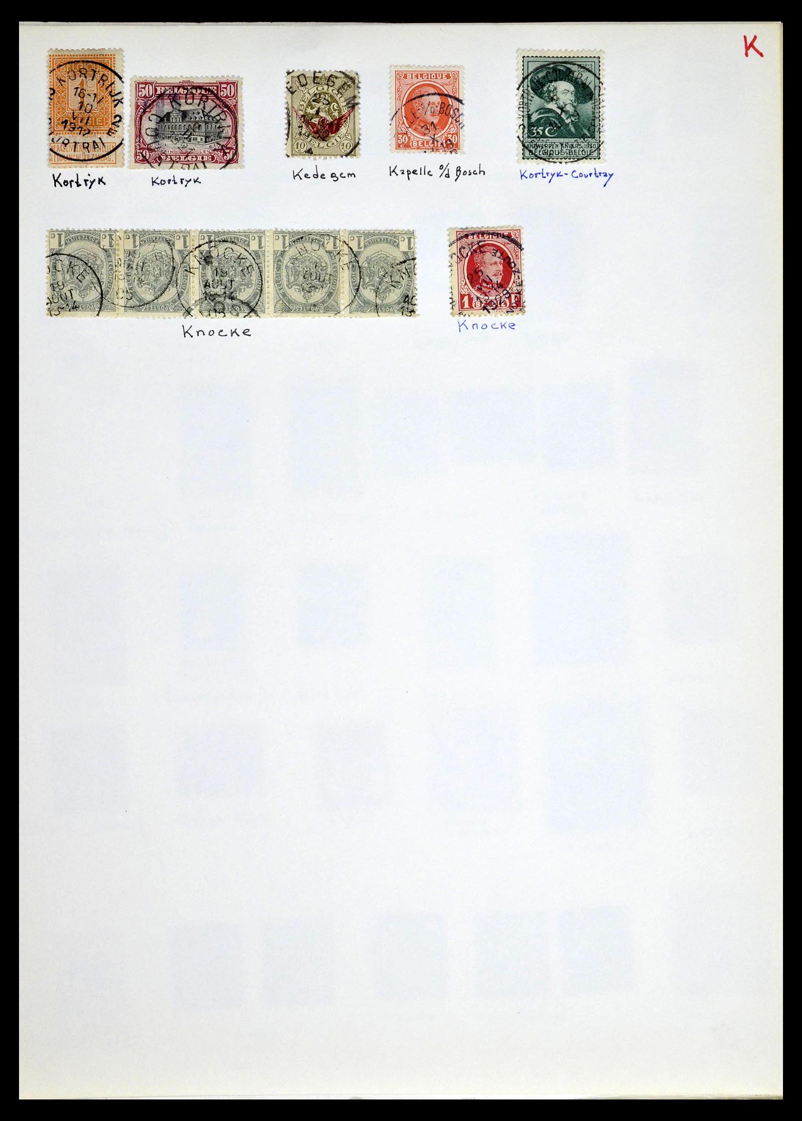 38729 0023 - Stamp collection 38729 Belgium cancels 1849-1950.