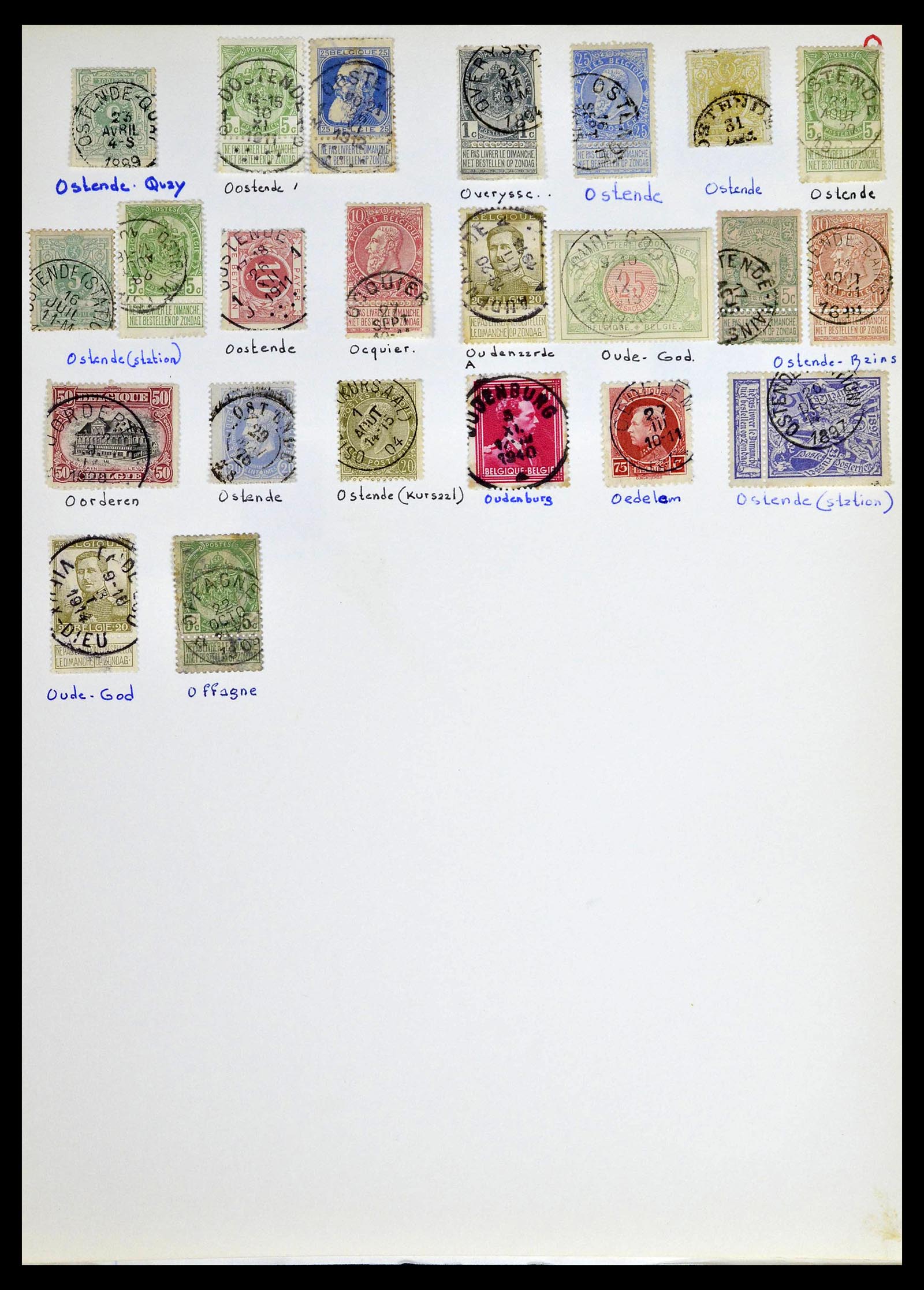 38729 0030 - Stamp collection 38729 Belgium cancels 1849-1950.