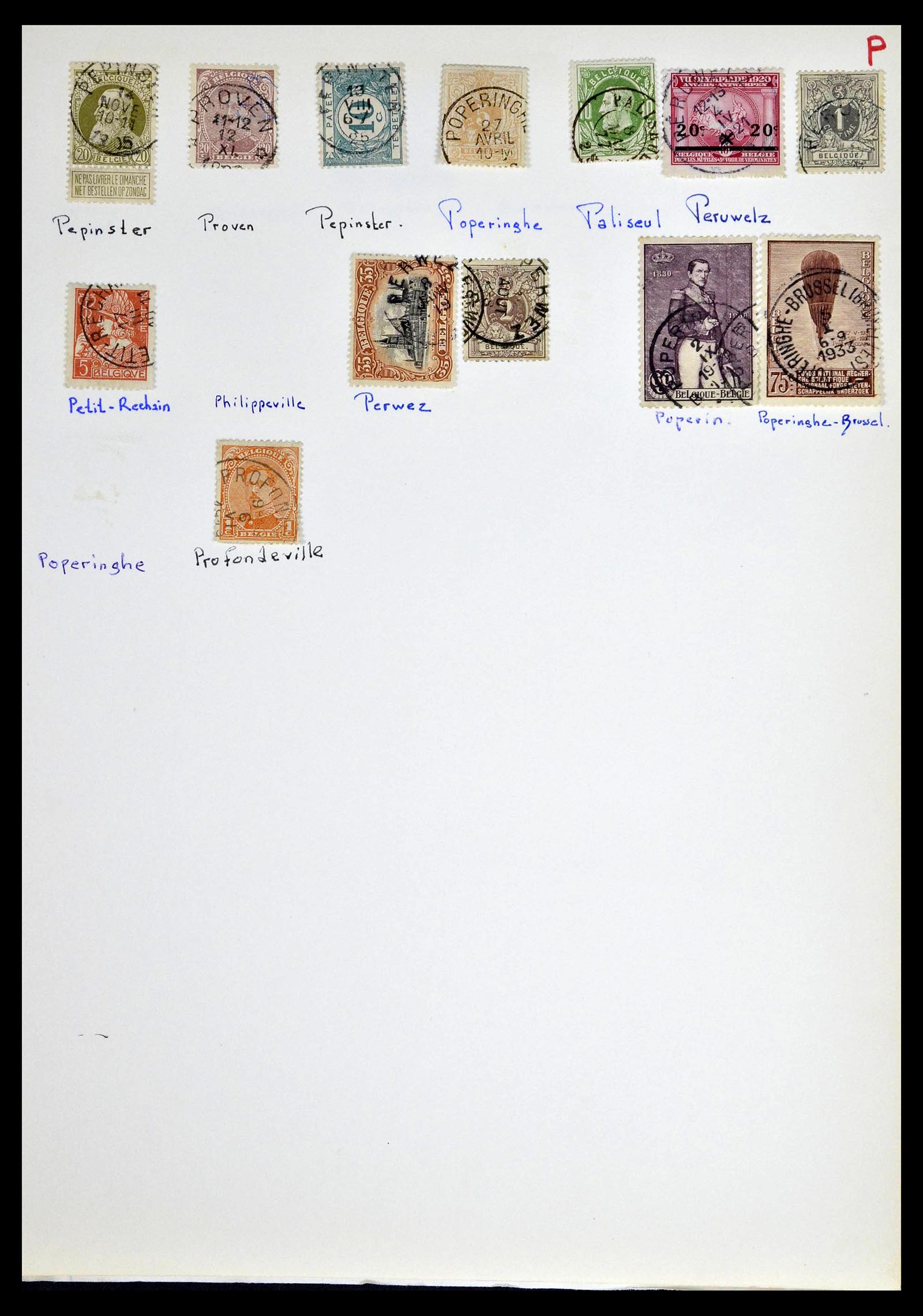 38729 0032 - Stamp collection 38729 Belgium cancels 1849-1950.