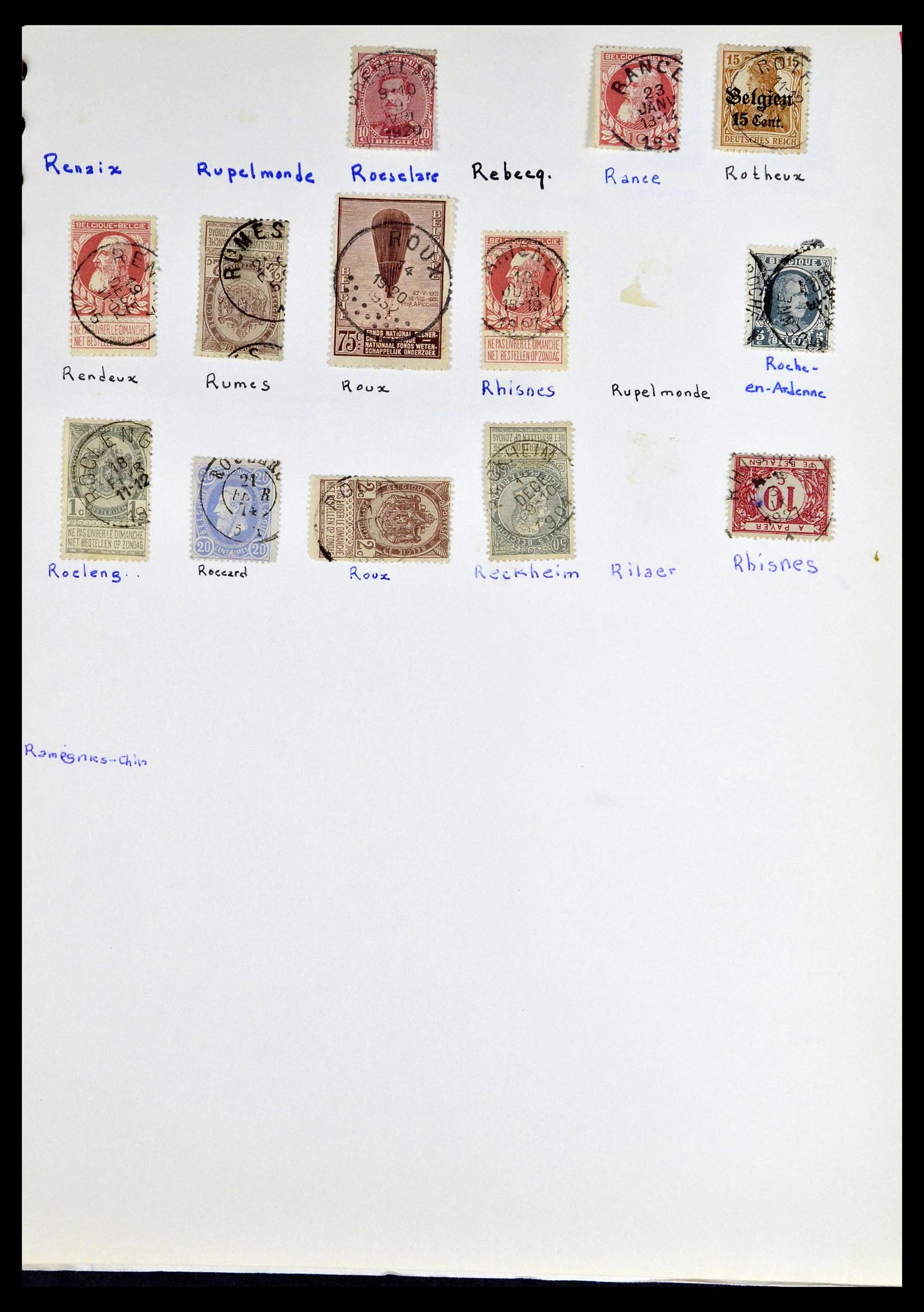 38729 0035 - Postzegelverzameling 38729 België stempels 1849-1950.