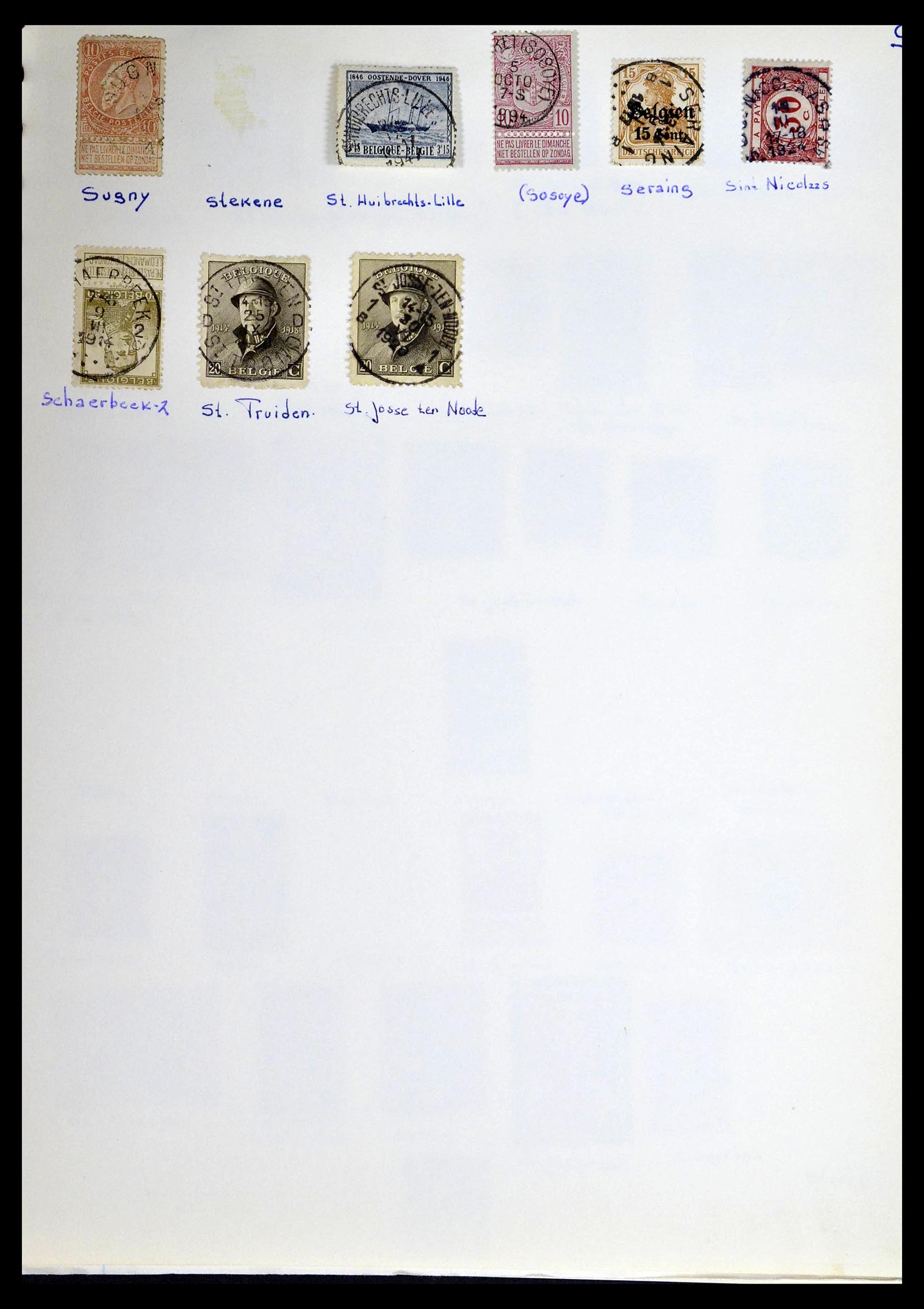 38729 0037 - Stamp collection 38729 Belgium cancels 1849-1950.