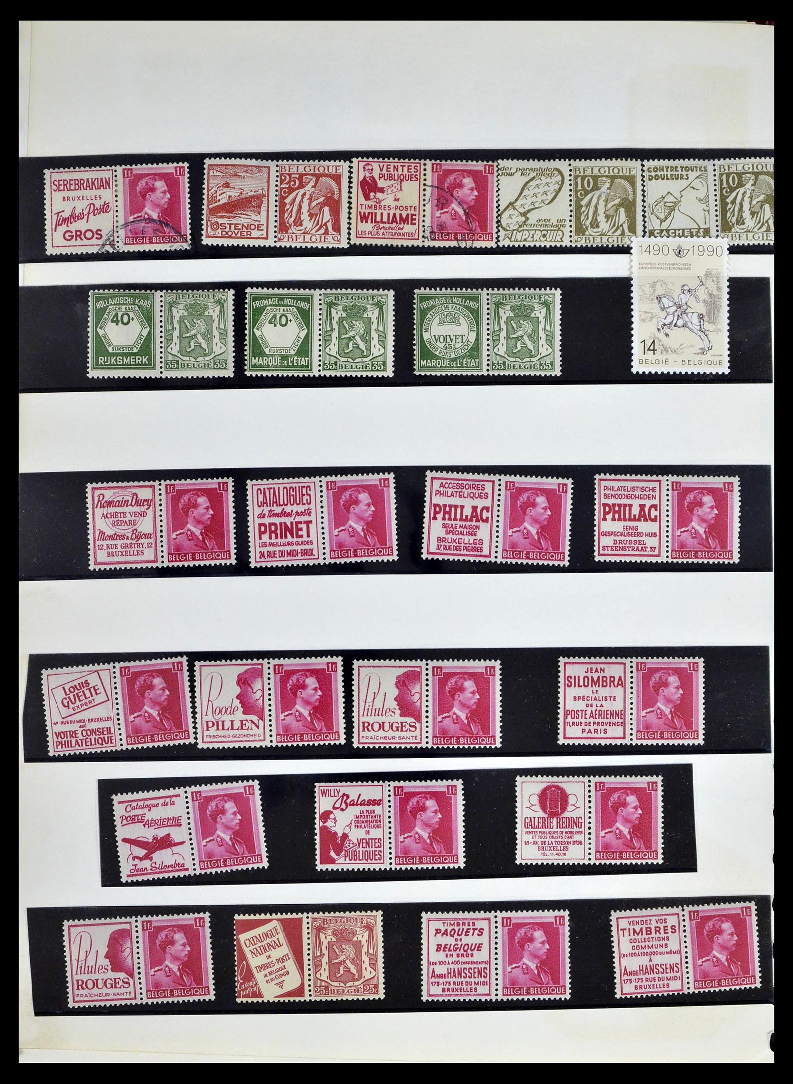 38729 0051 - Stamp collection 38729 Belgium cancels 1849-1950.