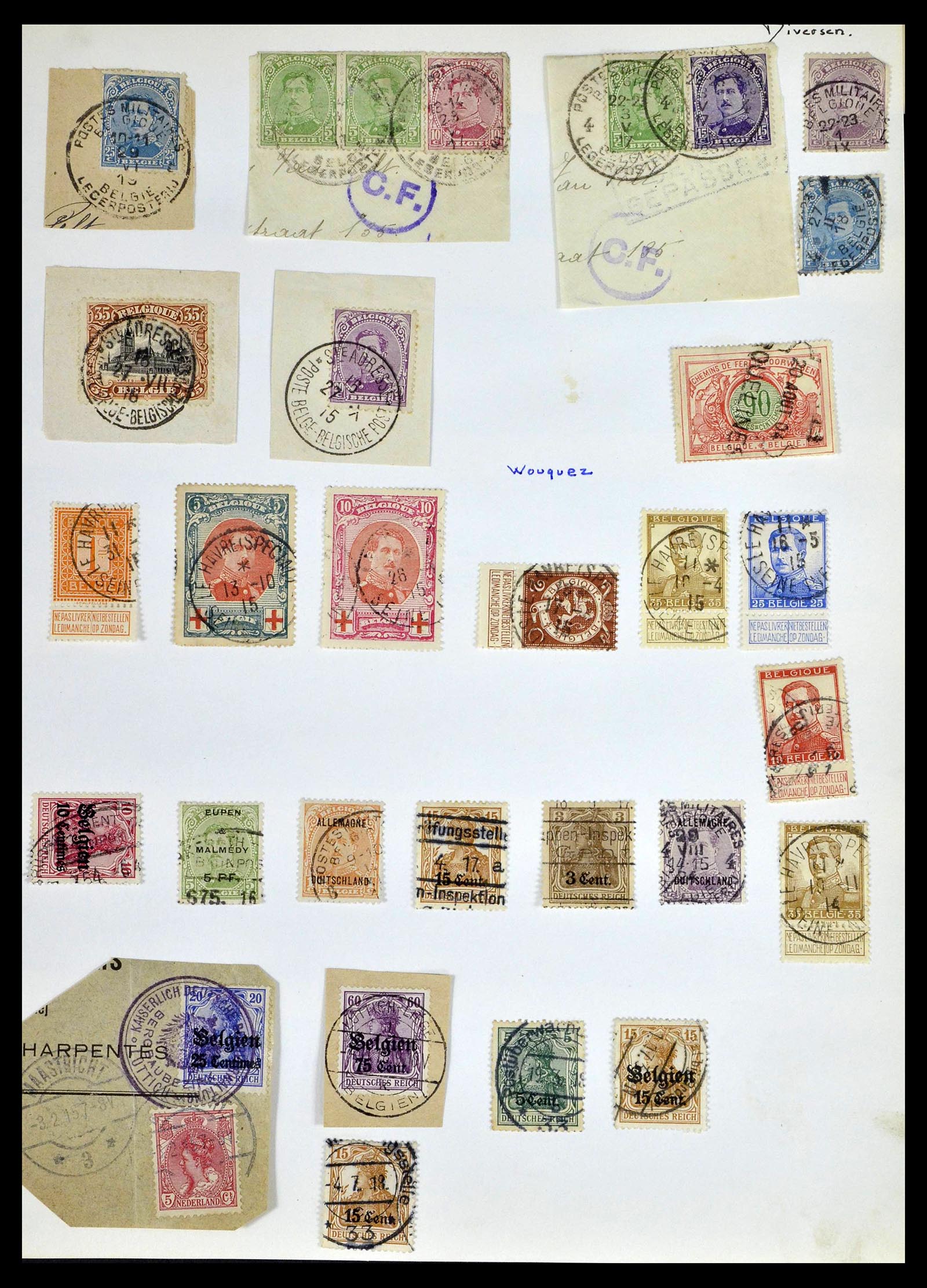 38729 0052 - Stamp collection 38729 Belgium cancels 1849-1950.
