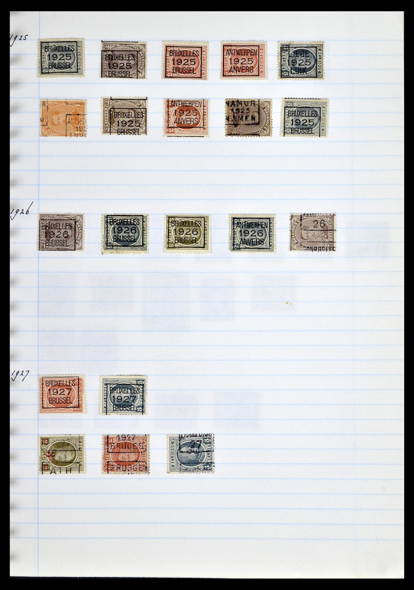 38729 0078 - Postzegelverzameling 38729 België stempels 1849-1950.