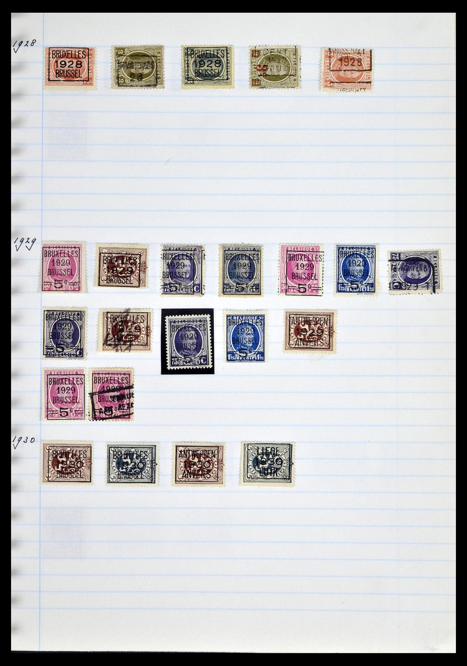 38729 0079 - Postzegelverzameling 38729 België stempels 1849-1950.