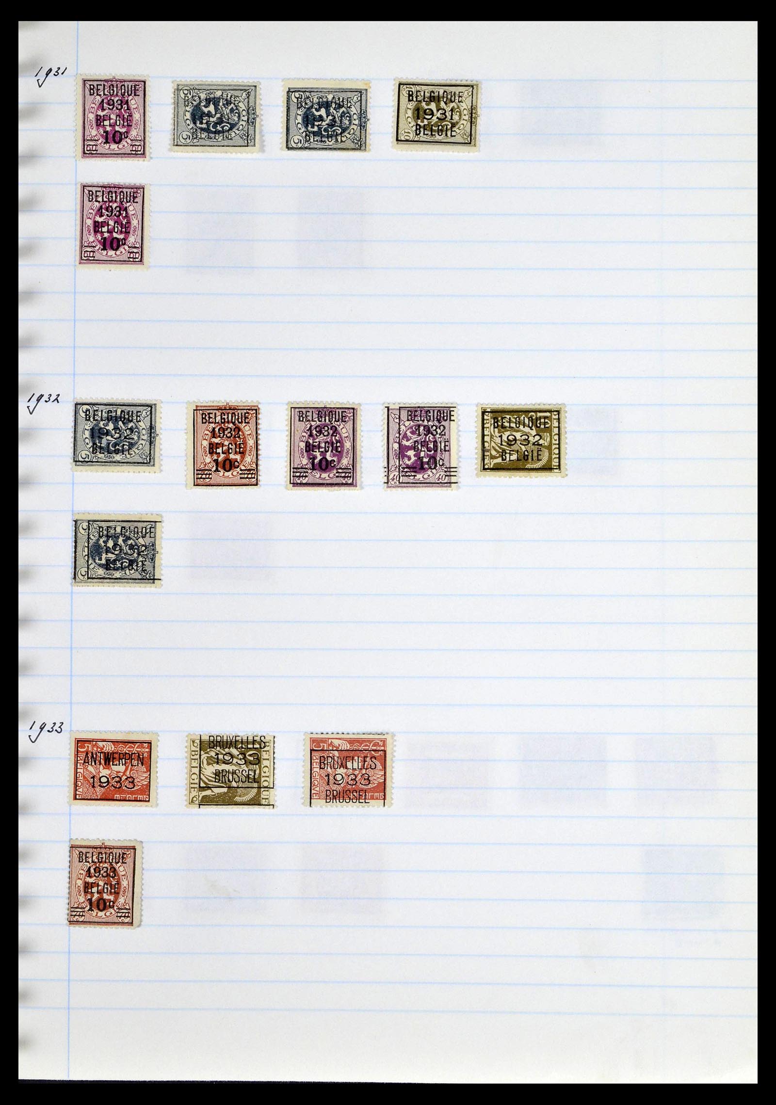 38729 0080 - Postzegelverzameling 38729 België stempels 1849-1950.