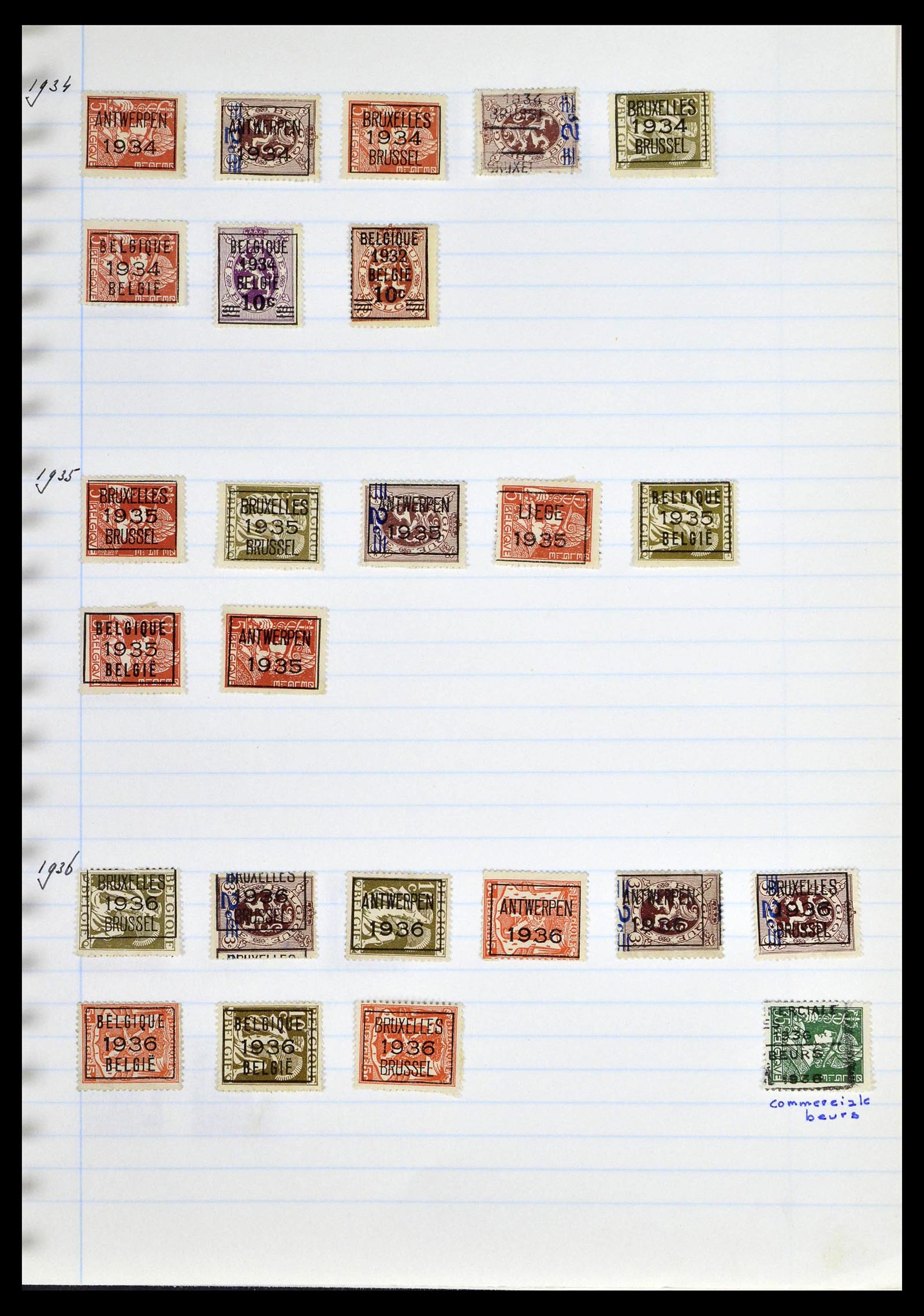 38729 0081 - Postzegelverzameling 38729 België stempels 1849-1950.