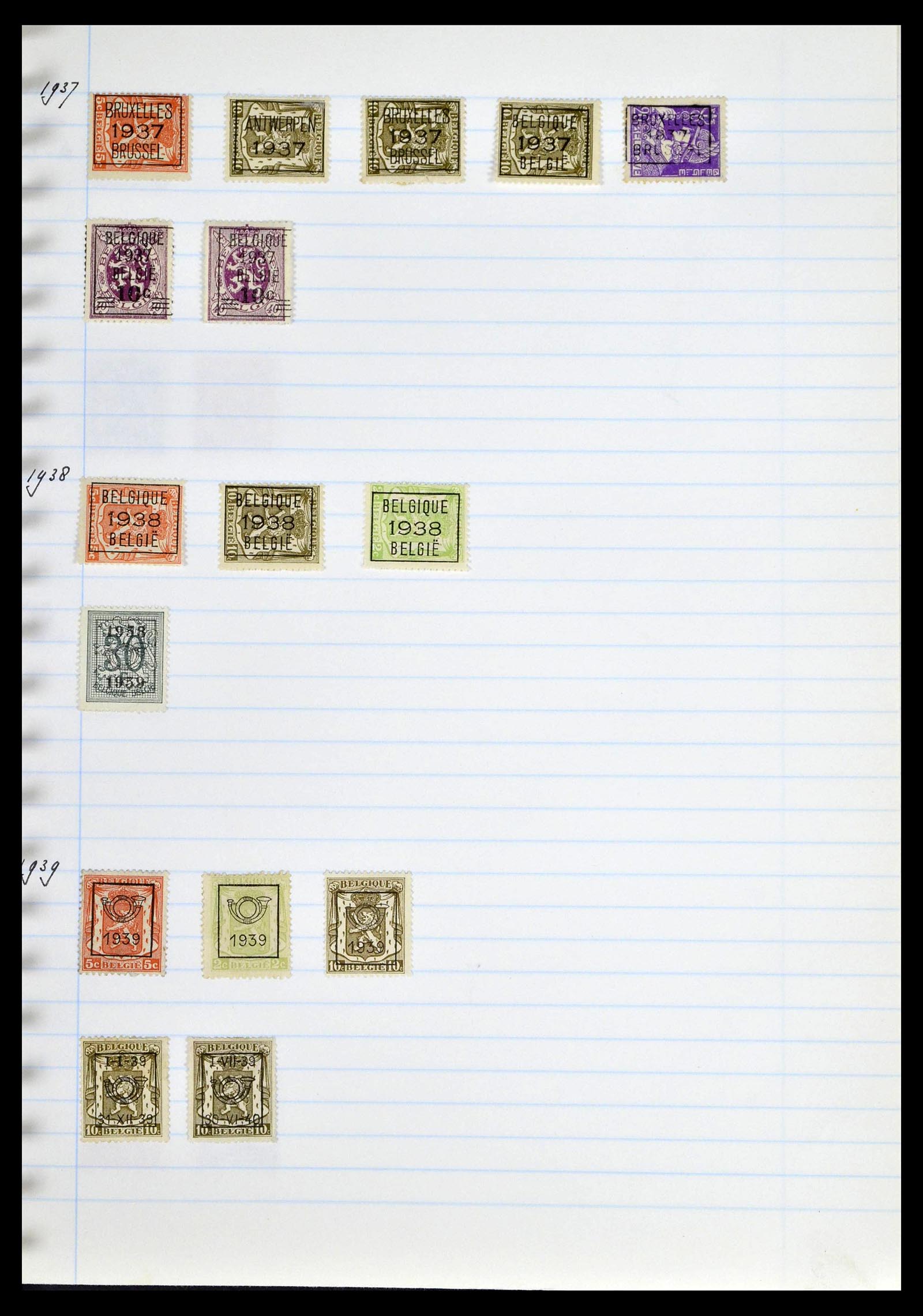 38729 0082 - Postzegelverzameling 38729 België stempels 1849-1950.