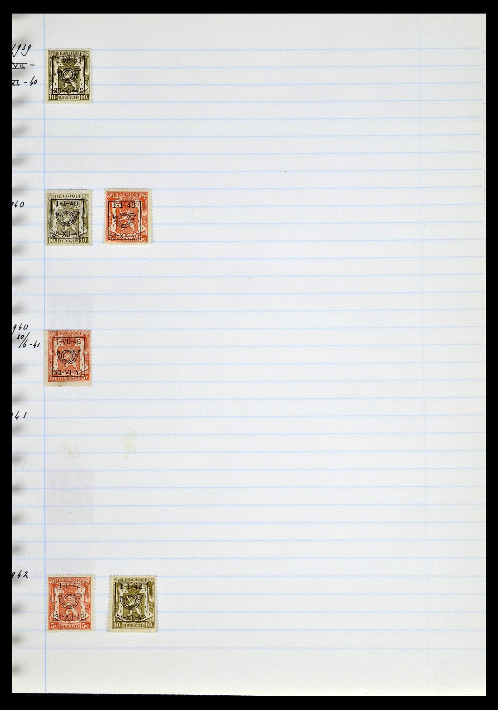 38729 0083 - Postzegelverzameling 38729 België stempels 1849-1950.