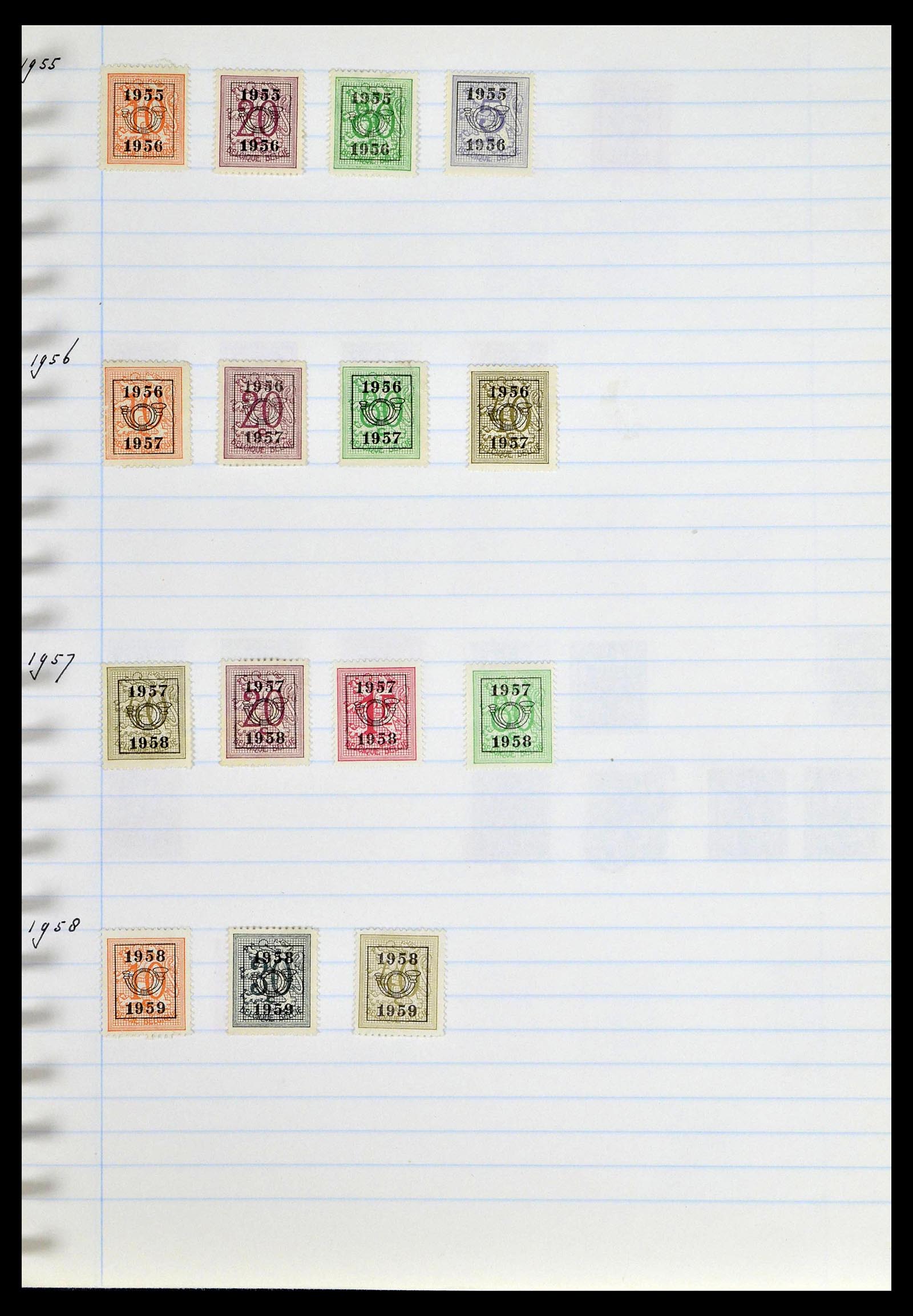 38729 0089 - Postzegelverzameling 38729 België stempels 1849-1950.