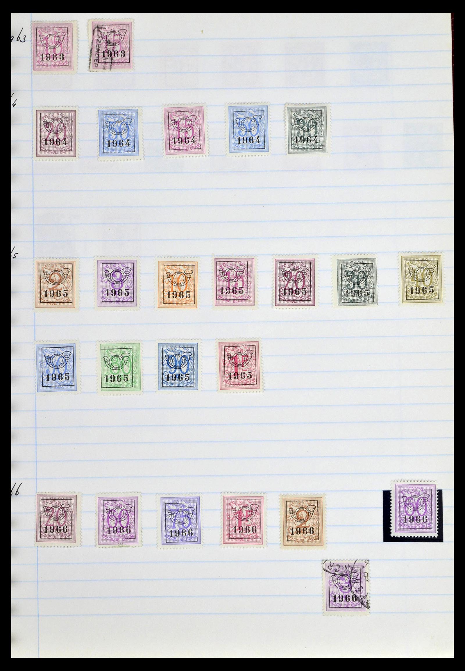 38729 0091 - Postzegelverzameling 38729 België stempels 1849-1950.
