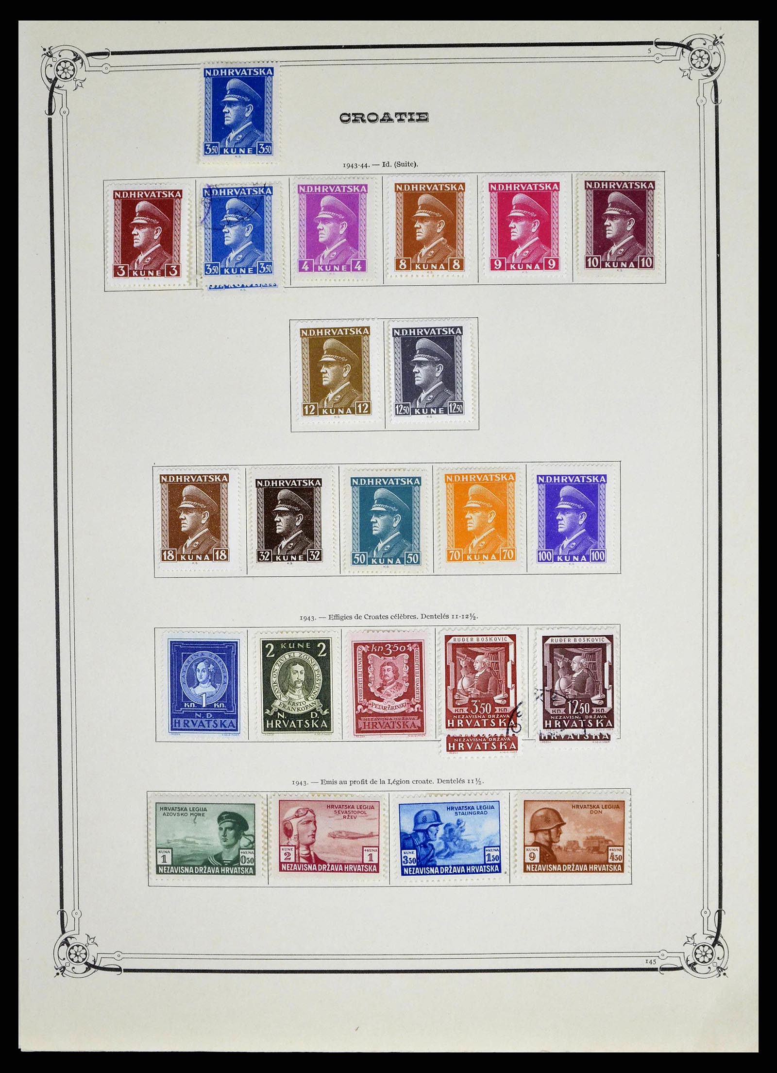 38734 0005 - Postzegelverzameling 38734 Kroatië 1941-1944.