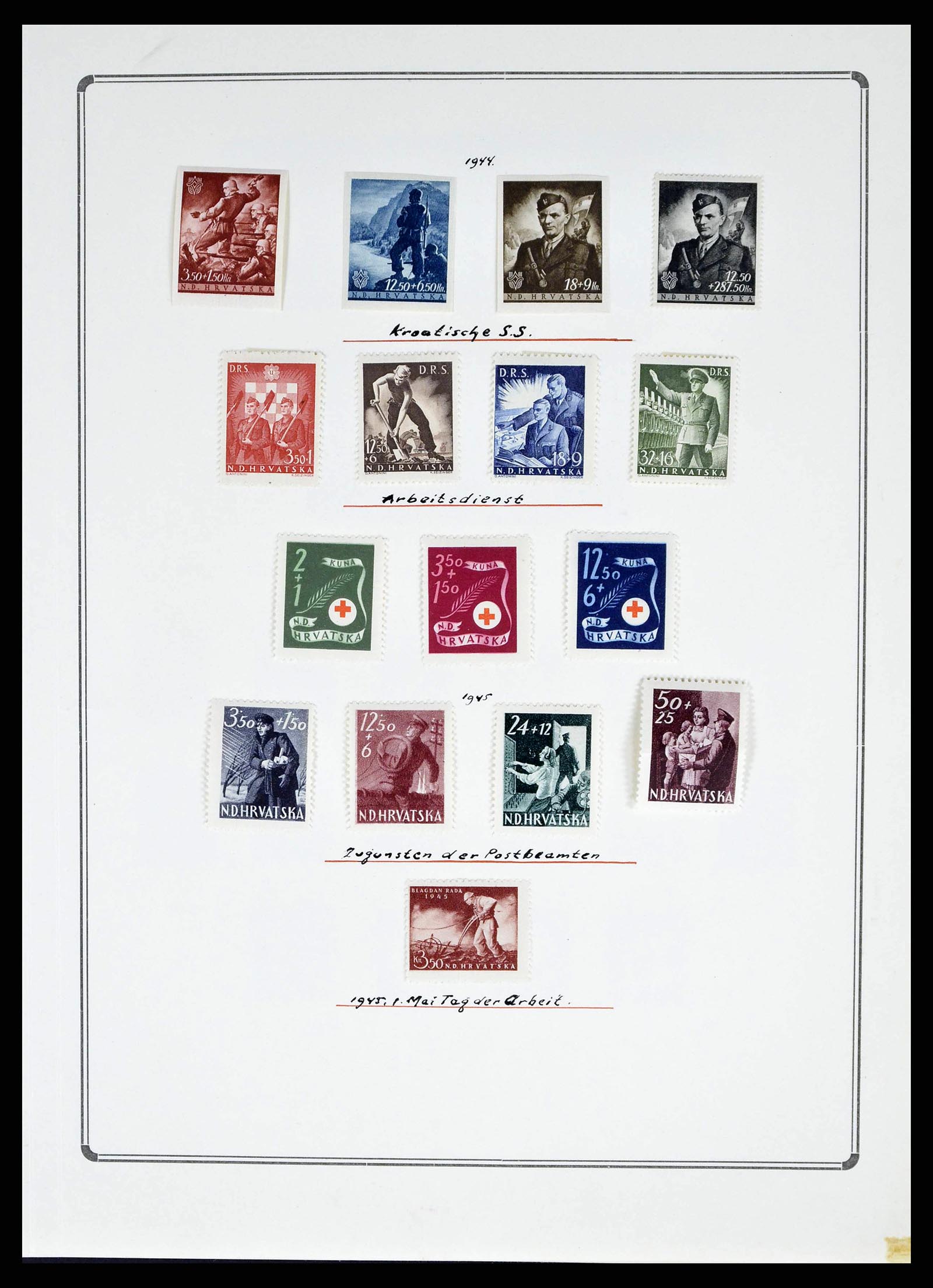 38734 0007 - Postzegelverzameling 38734 Kroatië 1941-1944.
