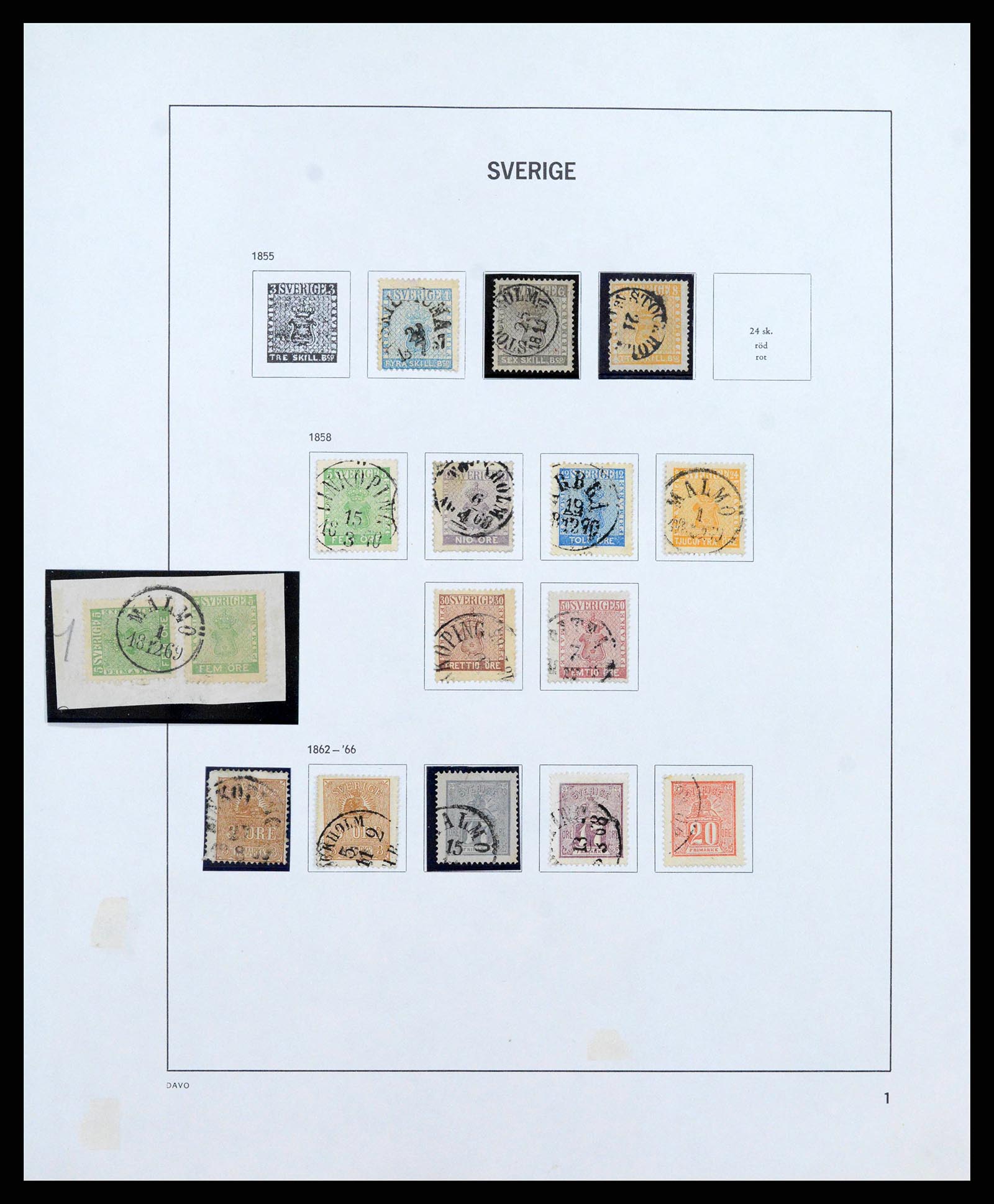 38736 0007 - Postzegelverzameling 38736 Zweden 1855-1980.