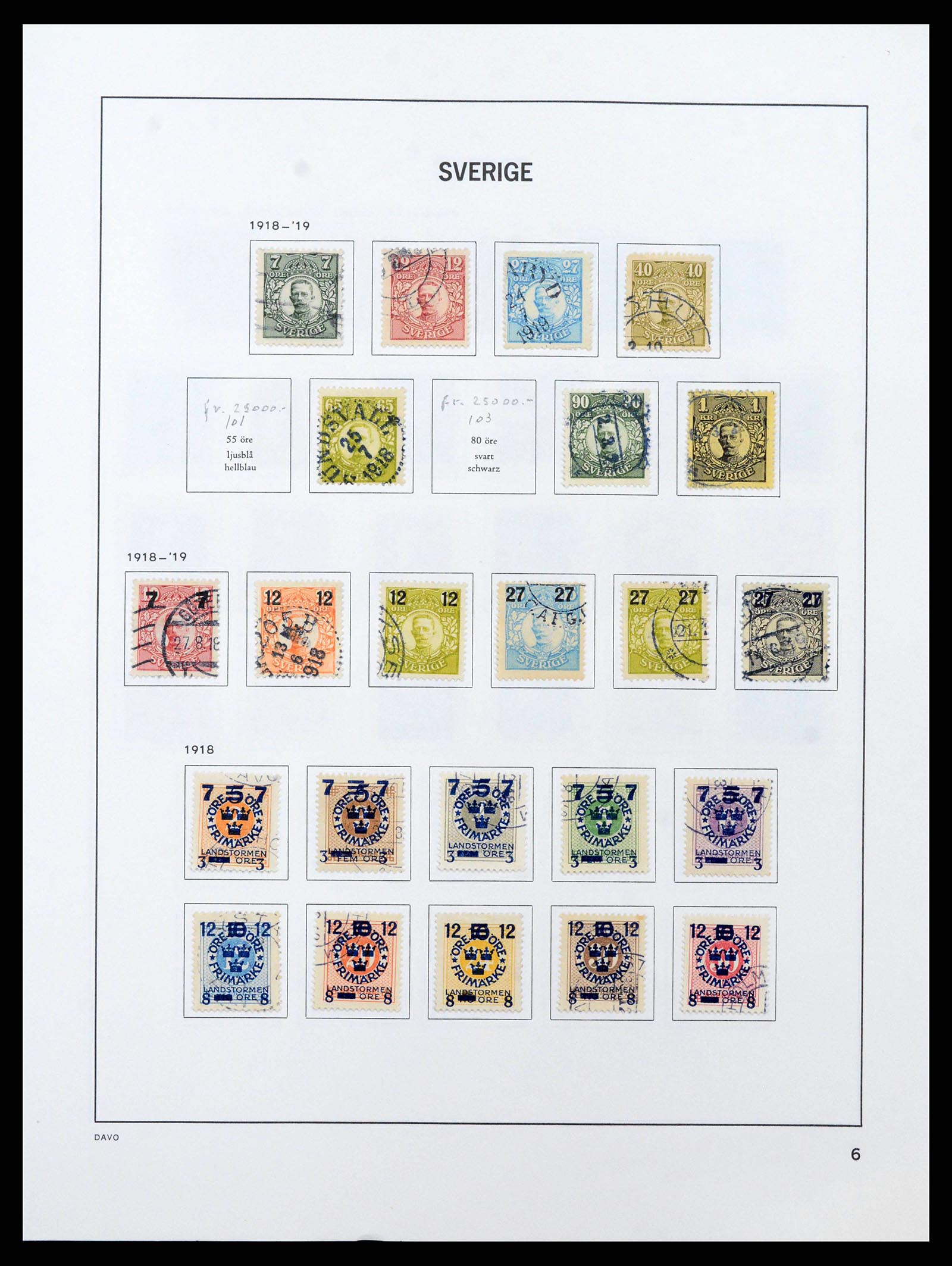 38736 0013 - Postzegelverzameling 38736 Zweden 1855-1980.