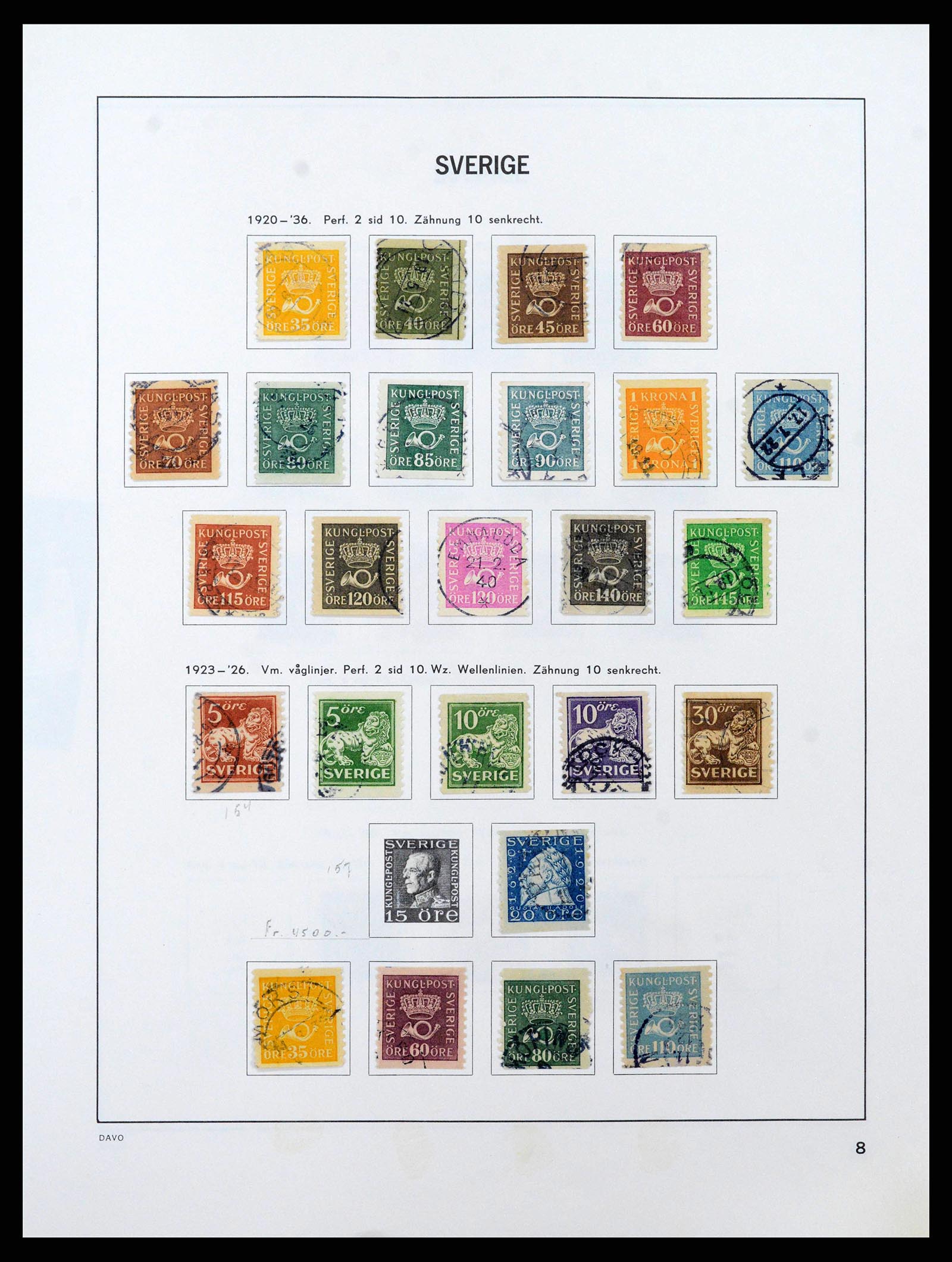 38736 0015 - Postzegelverzameling 38736 Zweden 1855-1980.