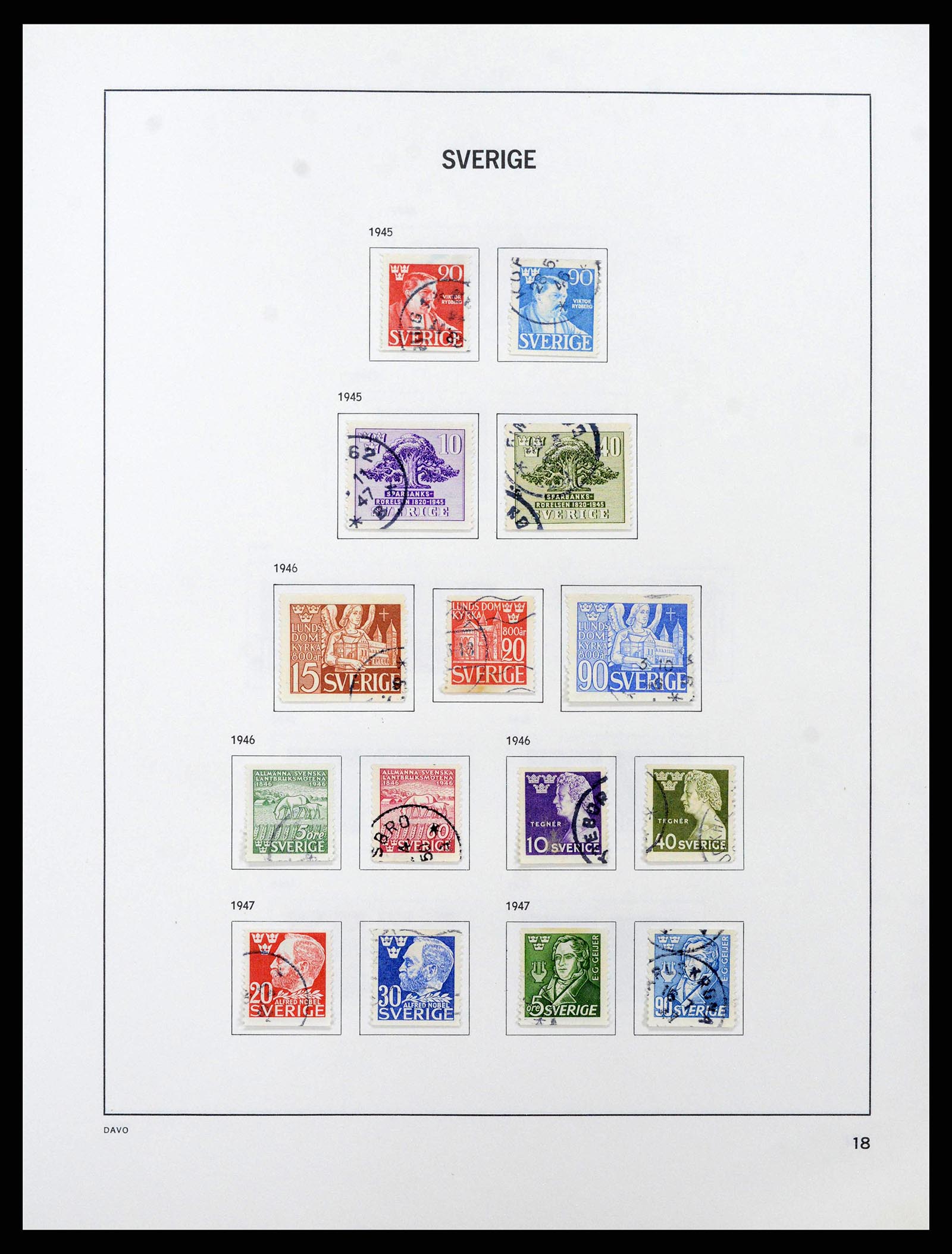 38736 0031 - Postzegelverzameling 38736 Zweden 1855-1980.