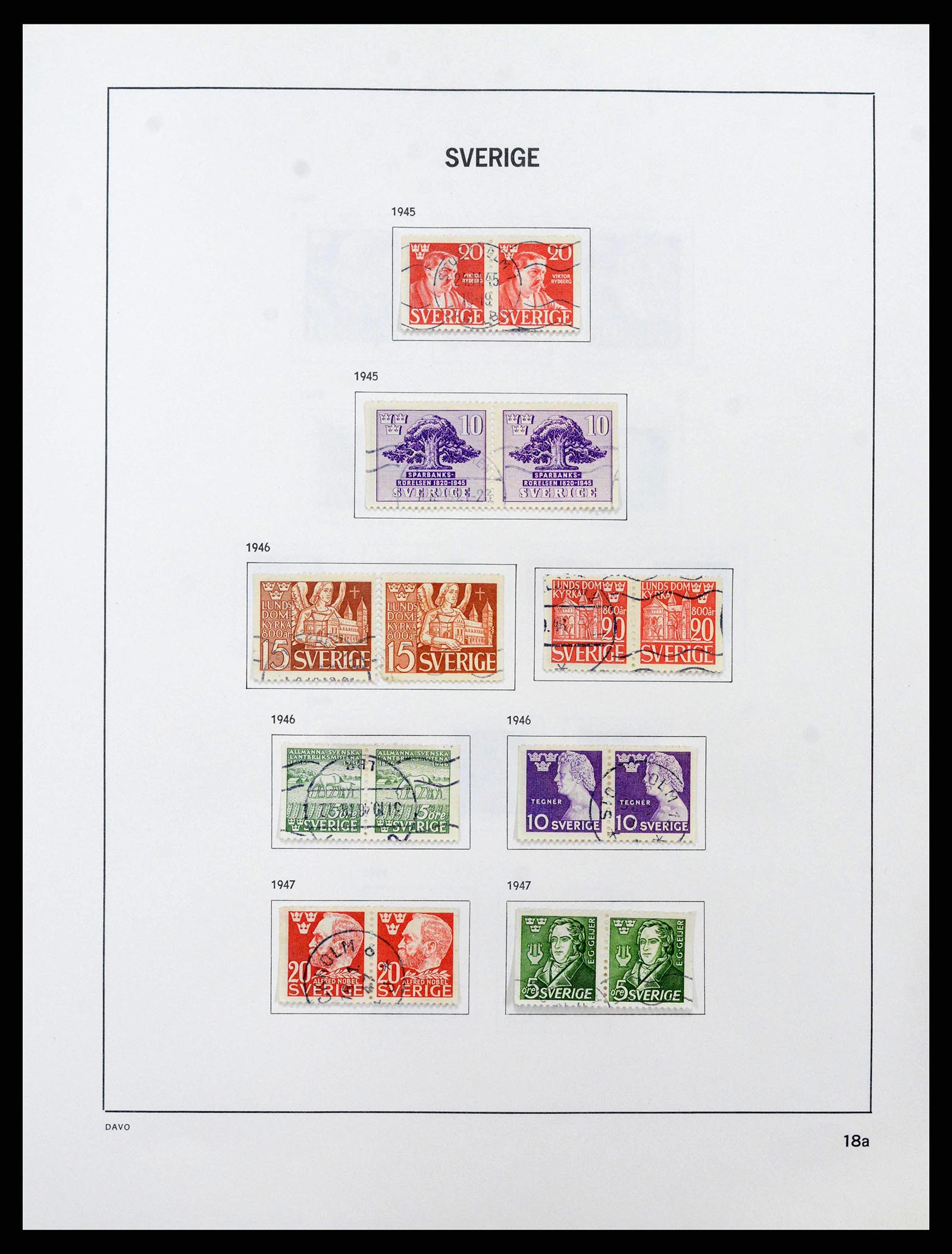 38736 0032 - Postzegelverzameling 38736 Zweden 1855-1980.