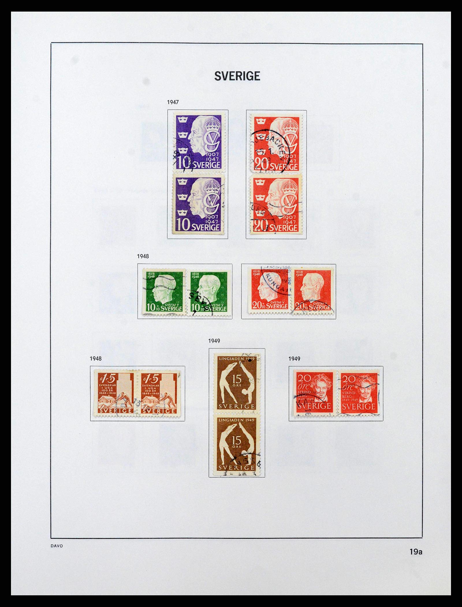 38736 0034 - Postzegelverzameling 38736 Zweden 1855-1980.