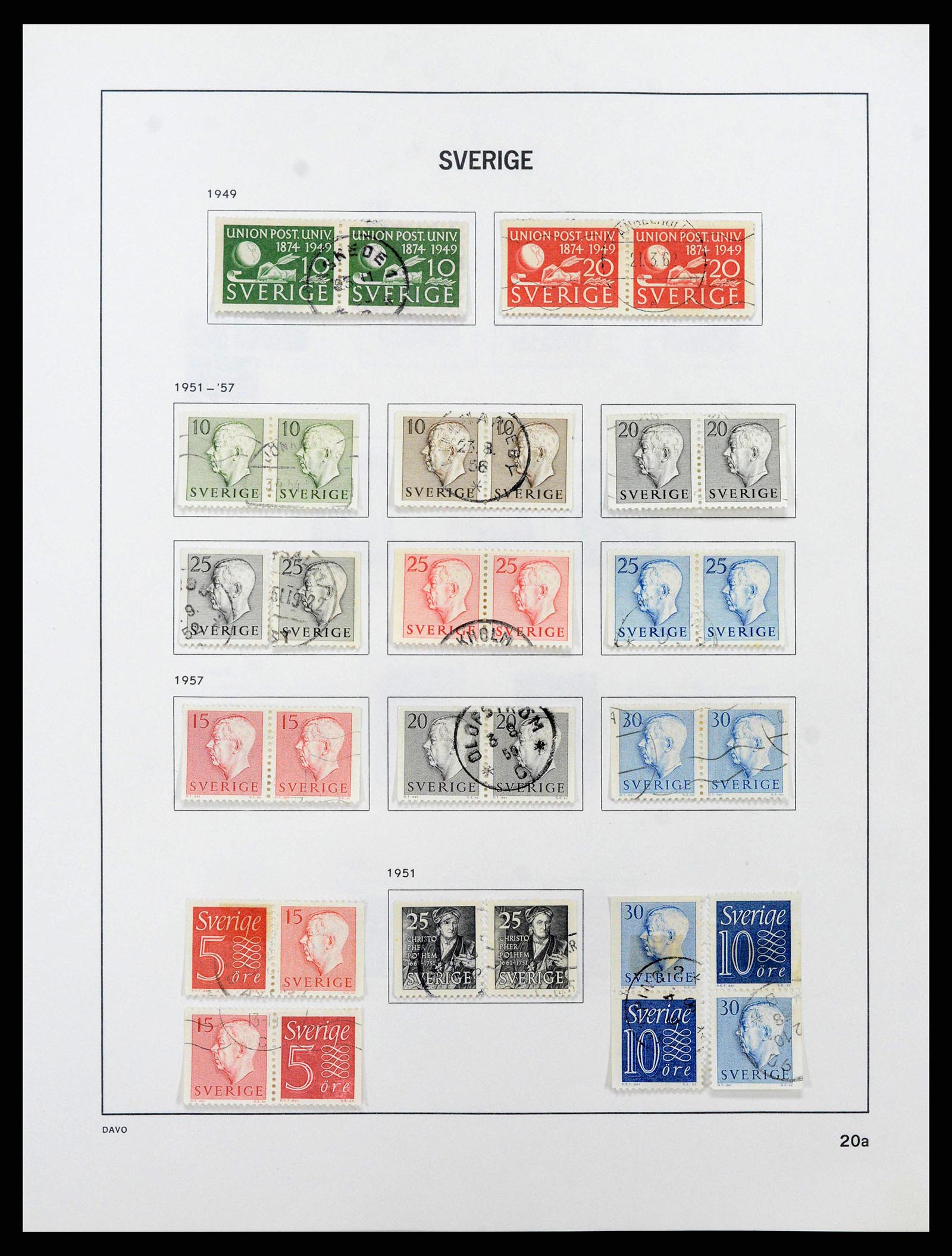 38736 0036 - Postzegelverzameling 38736 Zweden 1855-1980.