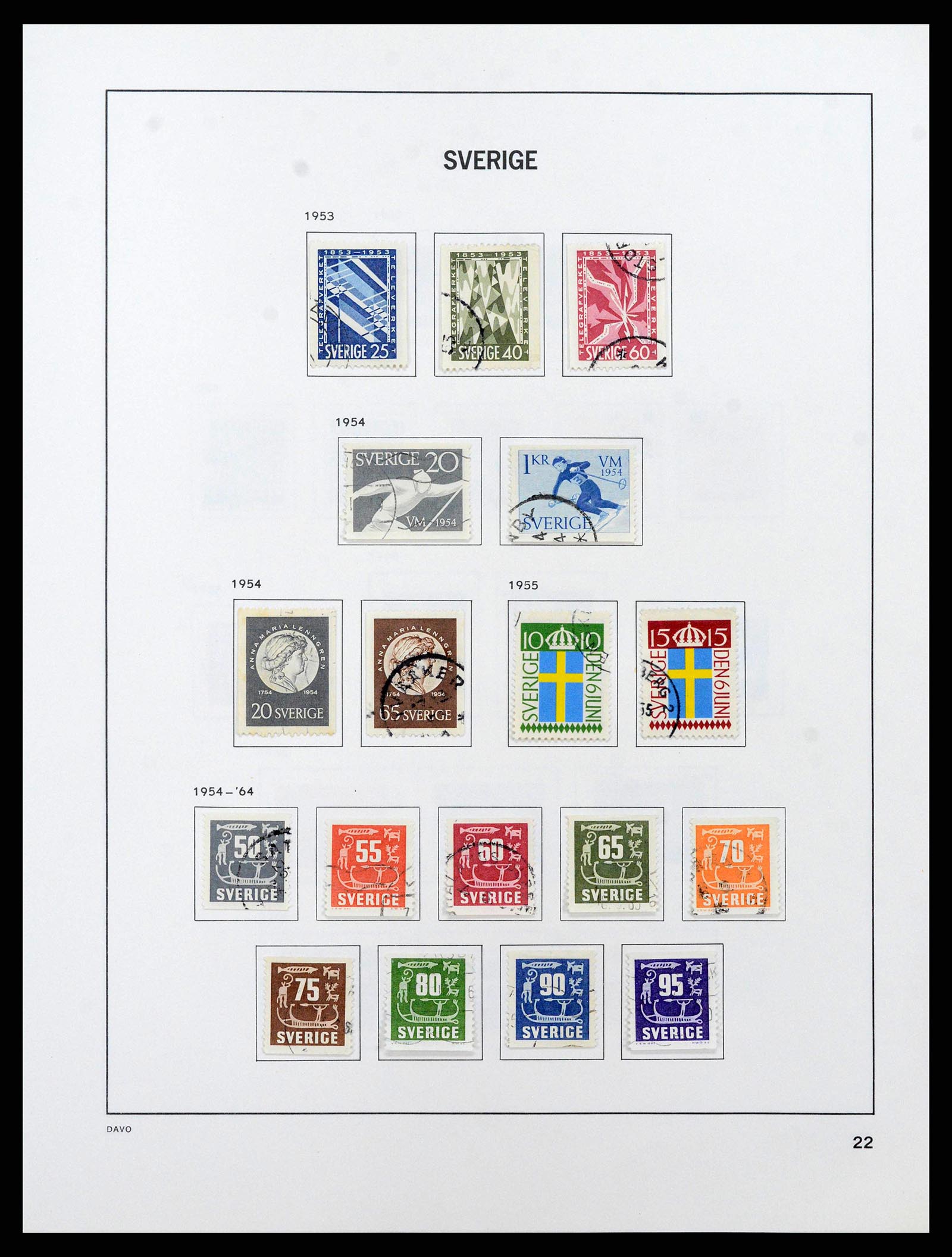 38736 0038 - Postzegelverzameling 38736 Zweden 1855-1980.