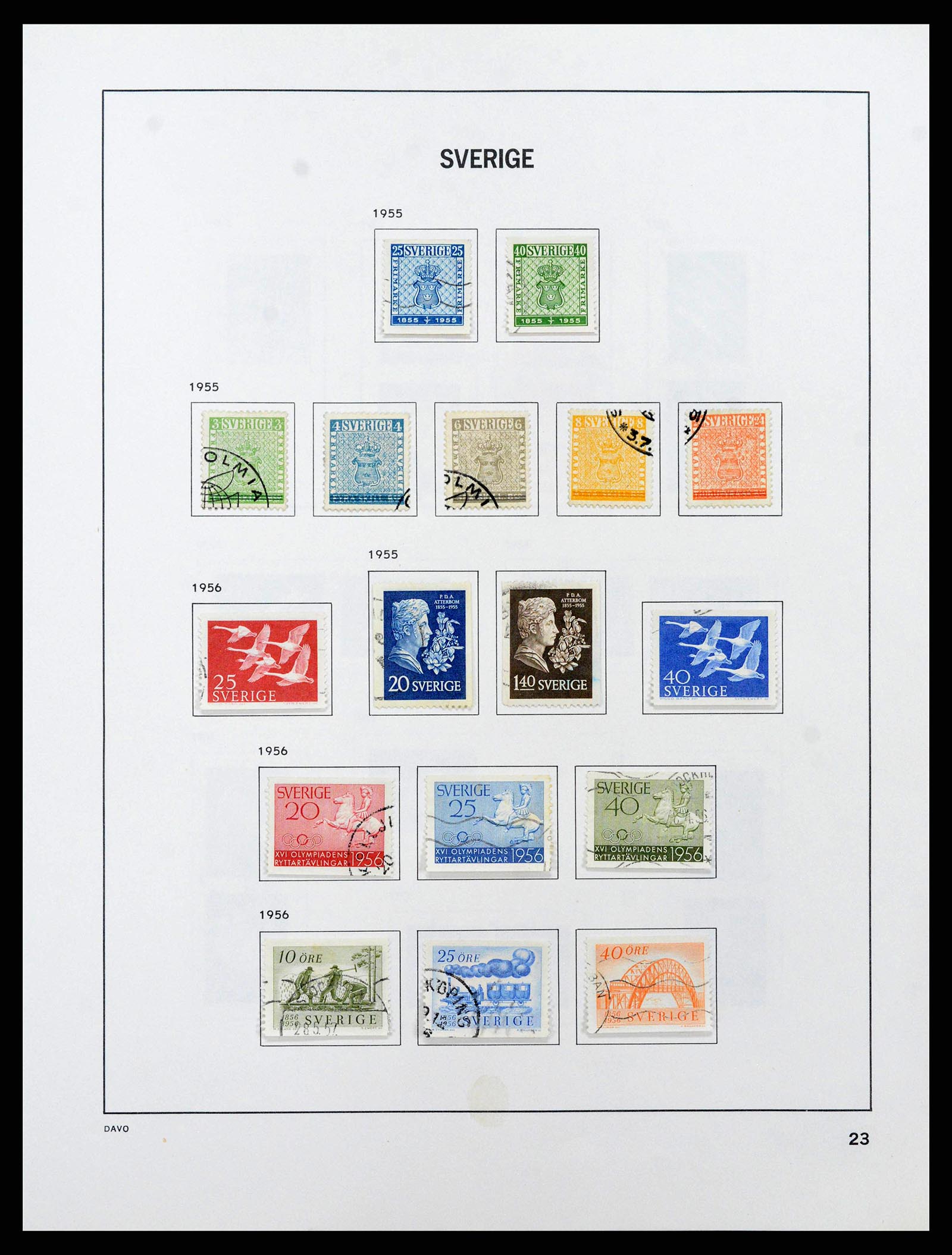 38736 0039 - Stamp collection 38736 Sweden 1855-1980.