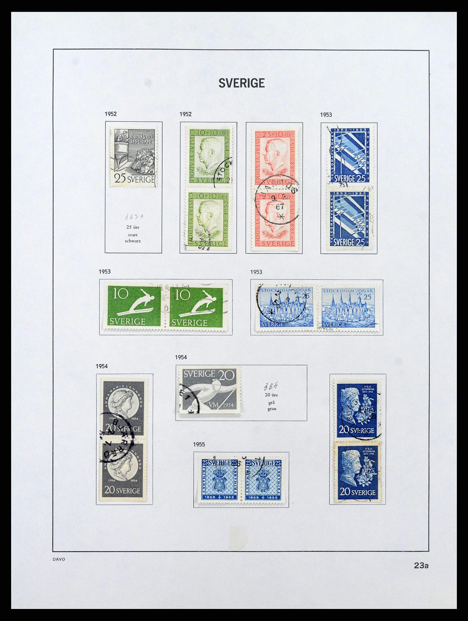 38736 0040 - Postzegelverzameling 38736 Zweden 1855-1980.