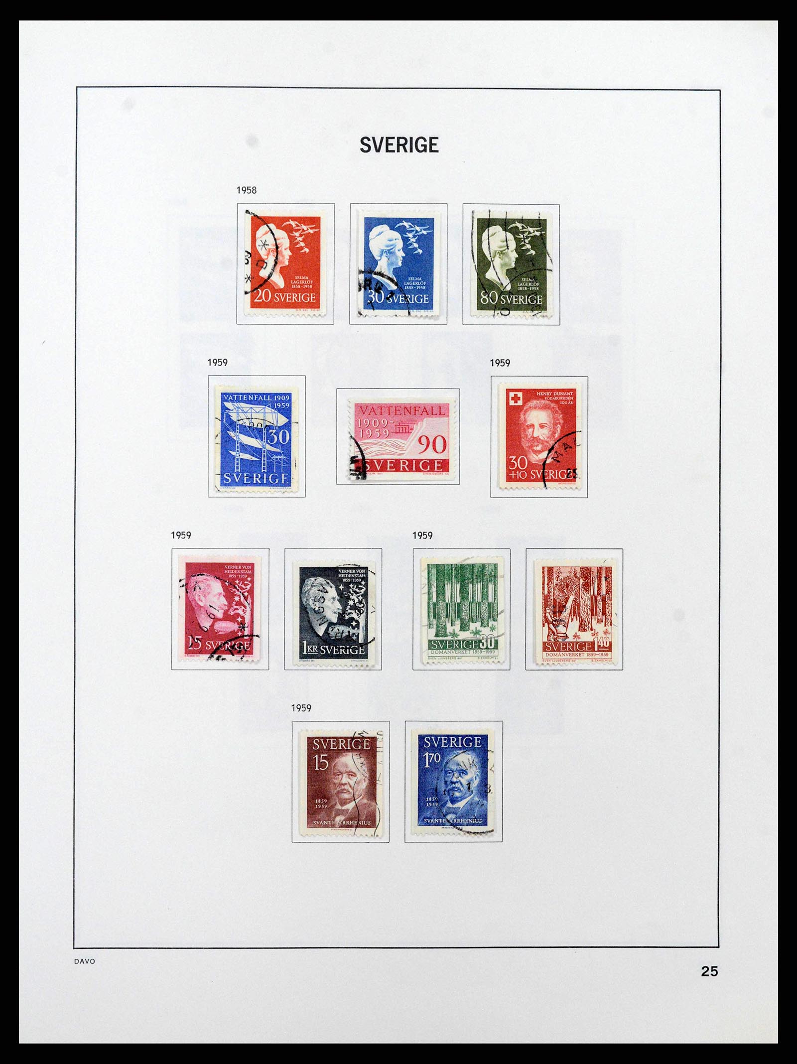 38736 0043 - Postzegelverzameling 38736 Zweden 1855-1980.