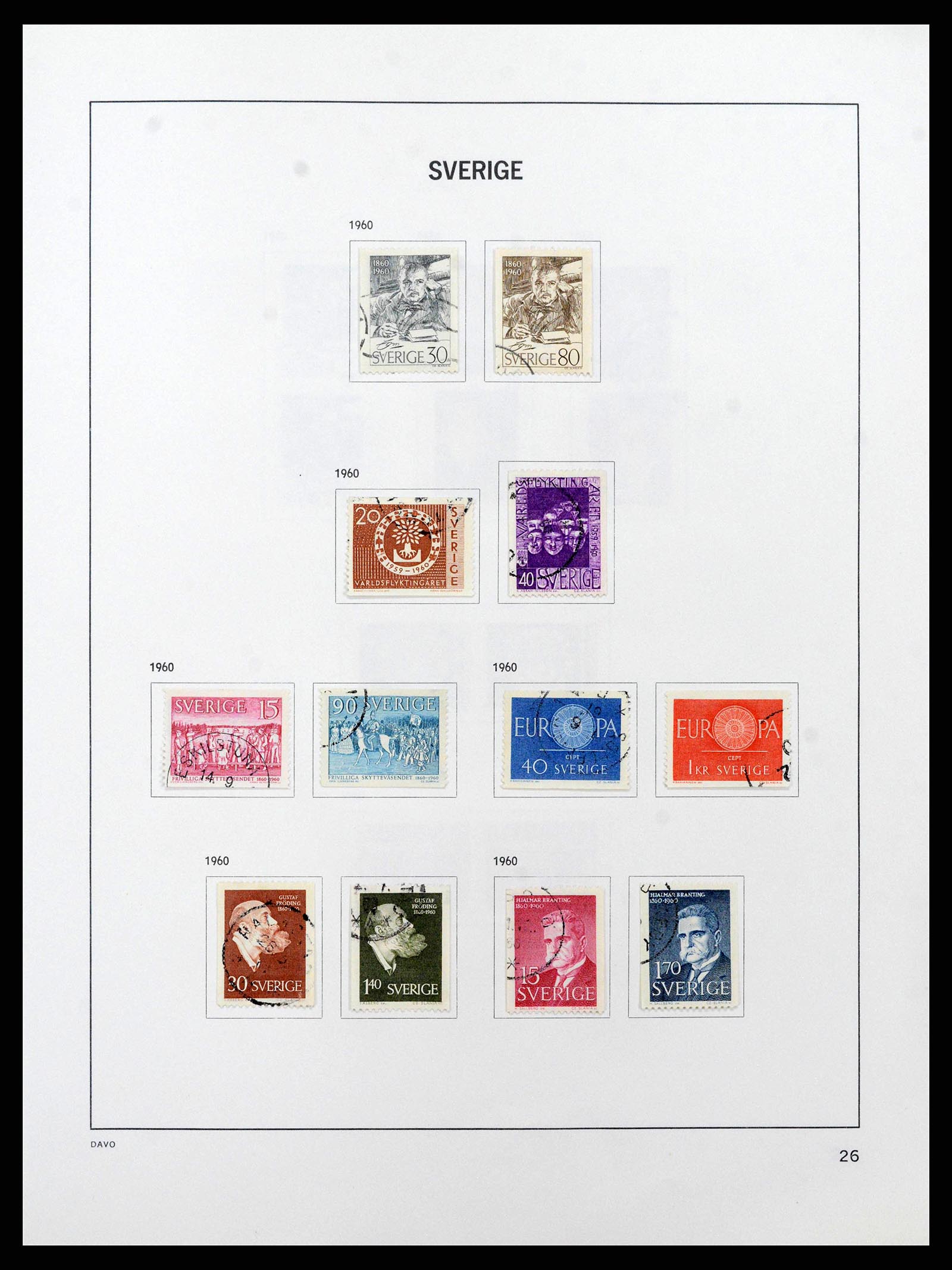 38736 0045 - Postzegelverzameling 38736 Zweden 1855-1980.