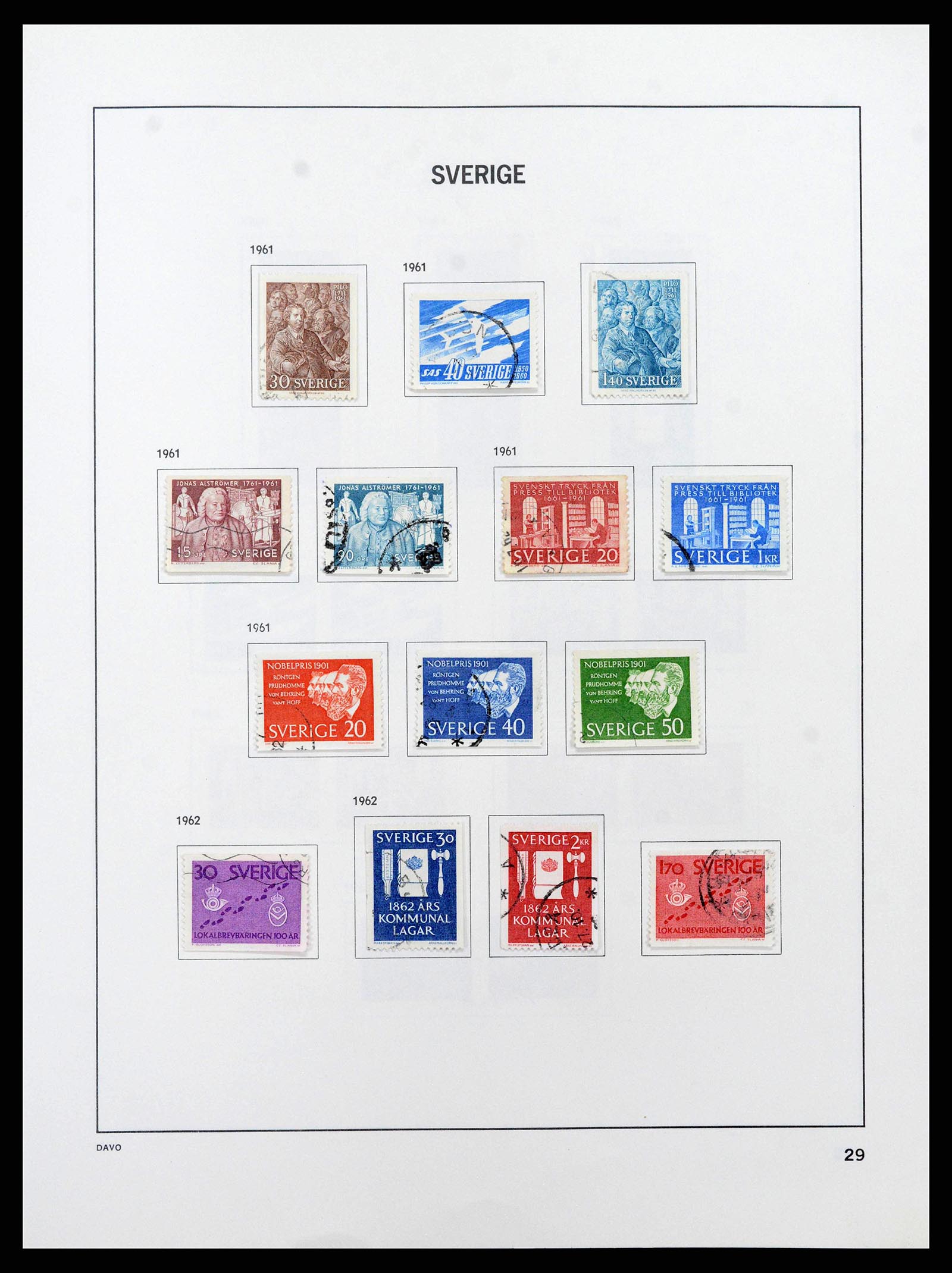 38736 0051 - Postzegelverzameling 38736 Zweden 1855-1980.