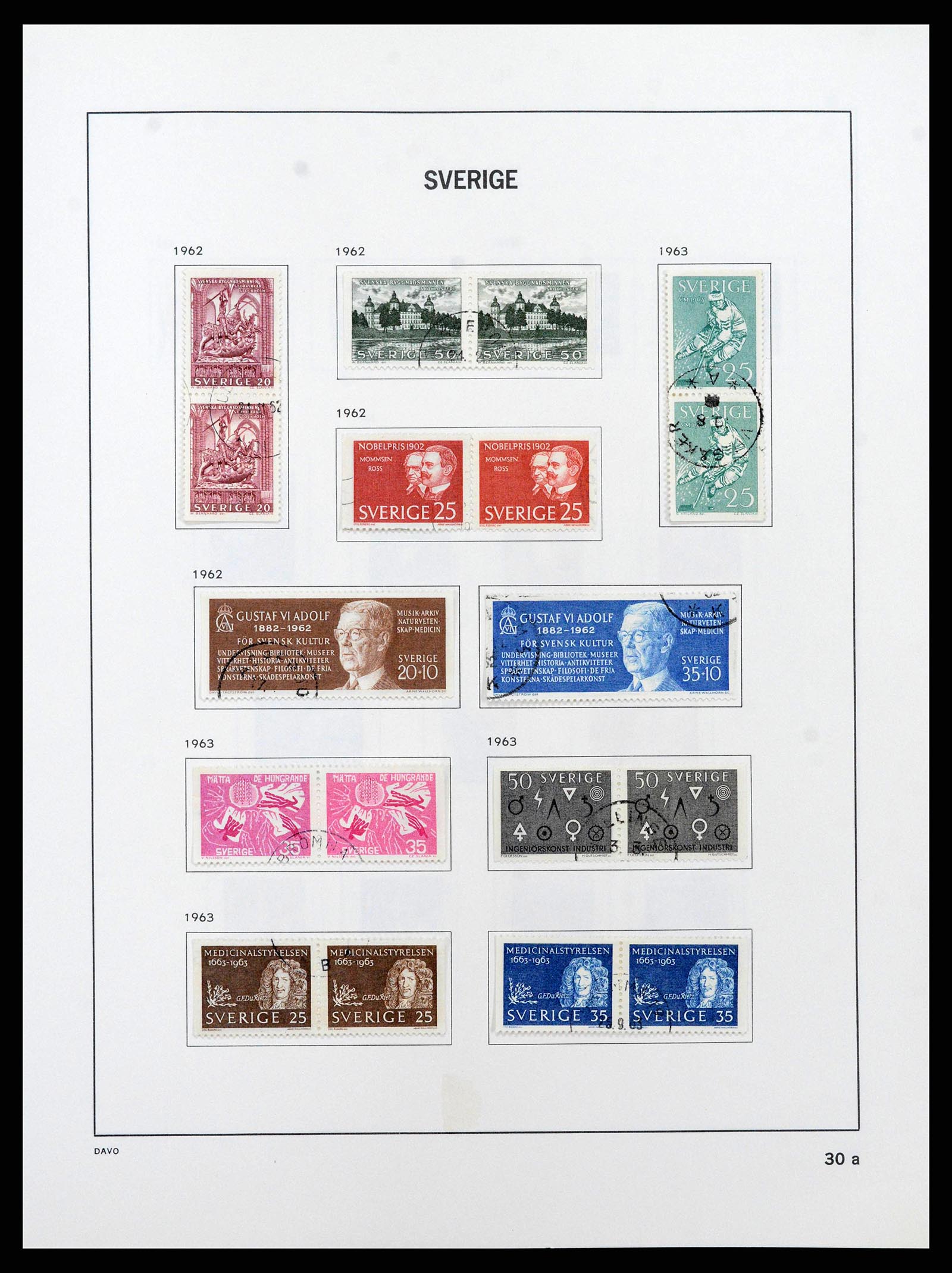 38736 0054 - Postzegelverzameling 38736 Zweden 1855-1980.