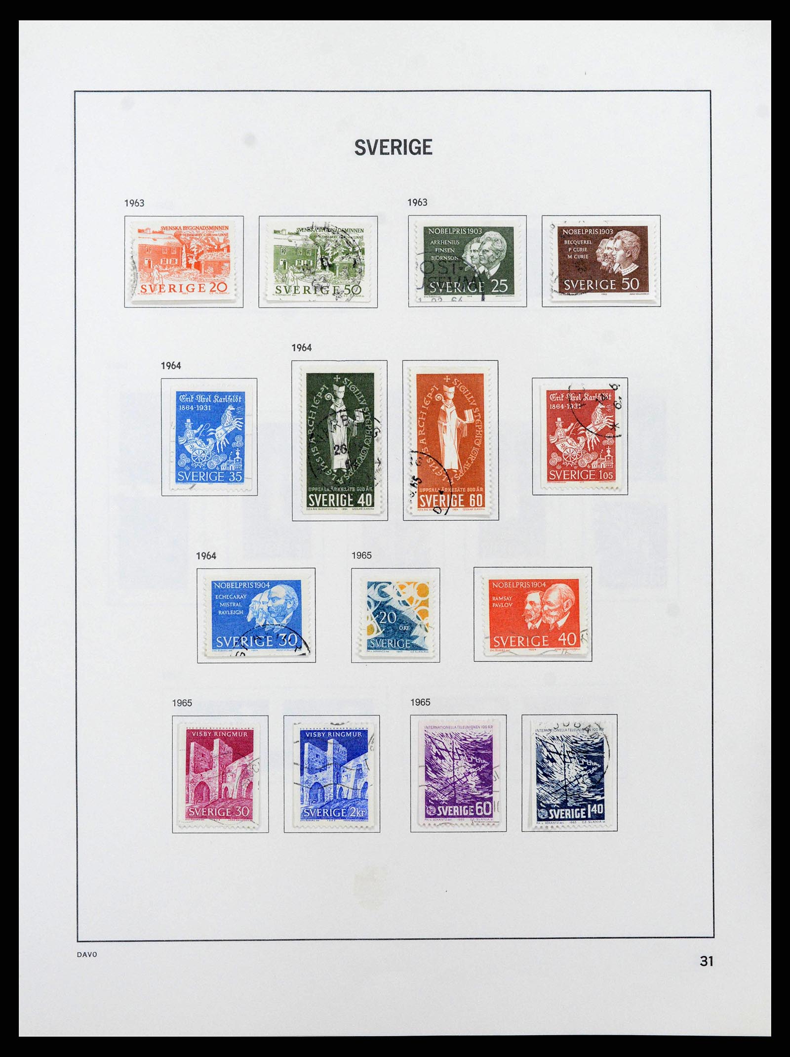 38736 0055 - Stamp collection 38736 Sweden 1855-1980.