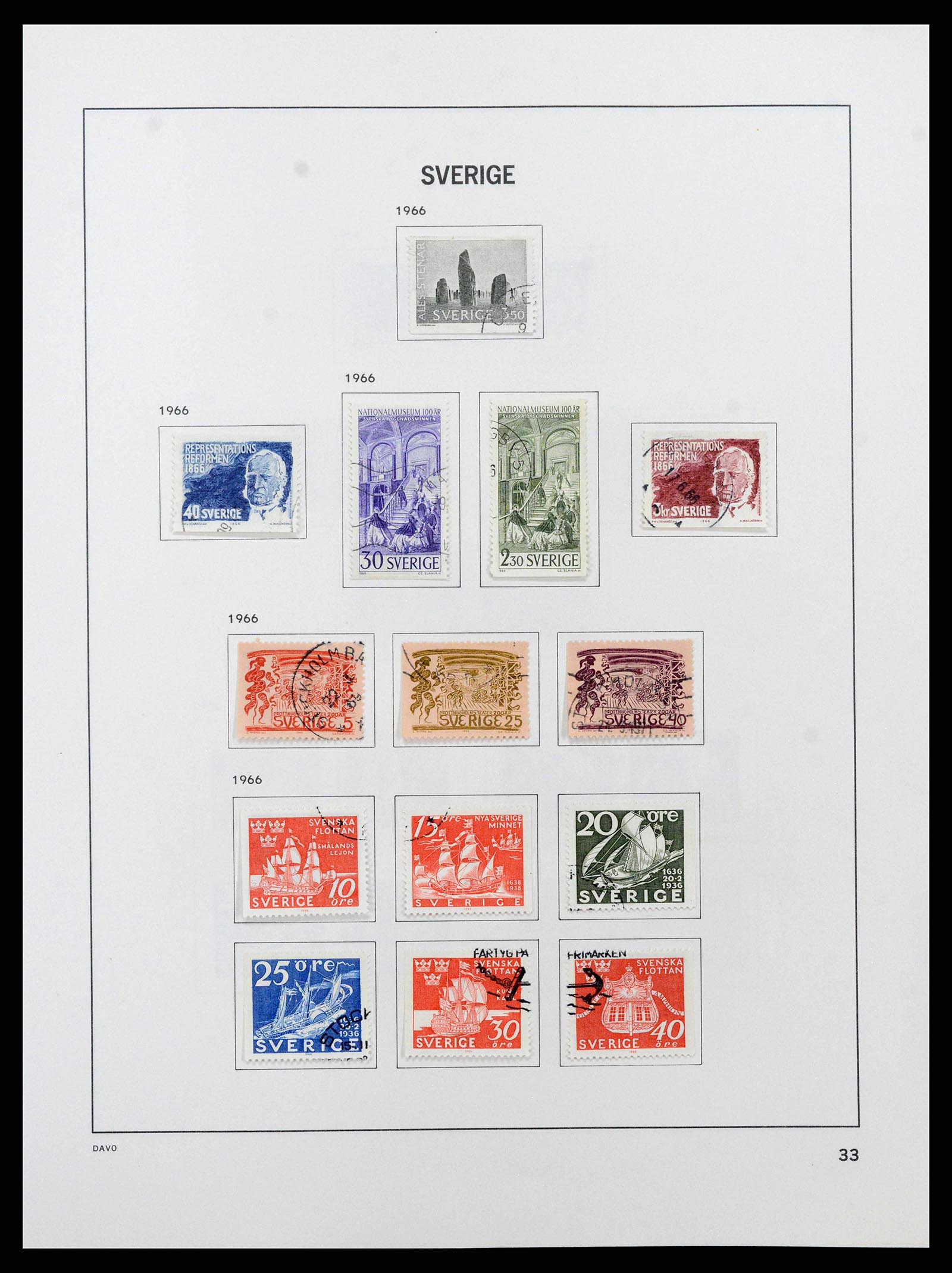 38736 0059 - Postzegelverzameling 38736 Zweden 1855-1980.