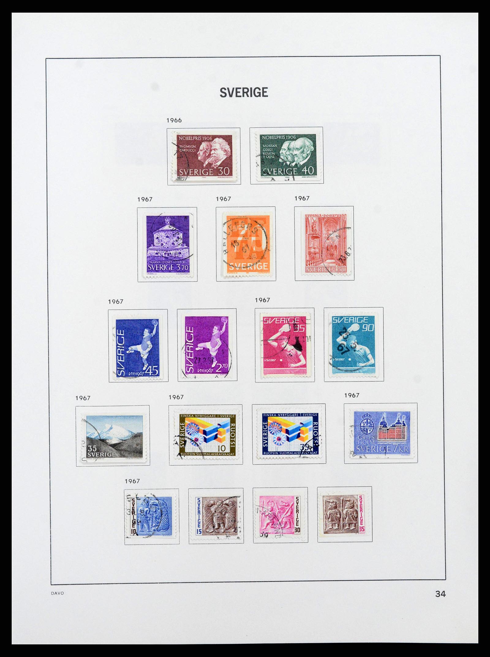 38736 0061 - Stamp collection 38736 Sweden 1855-1980.